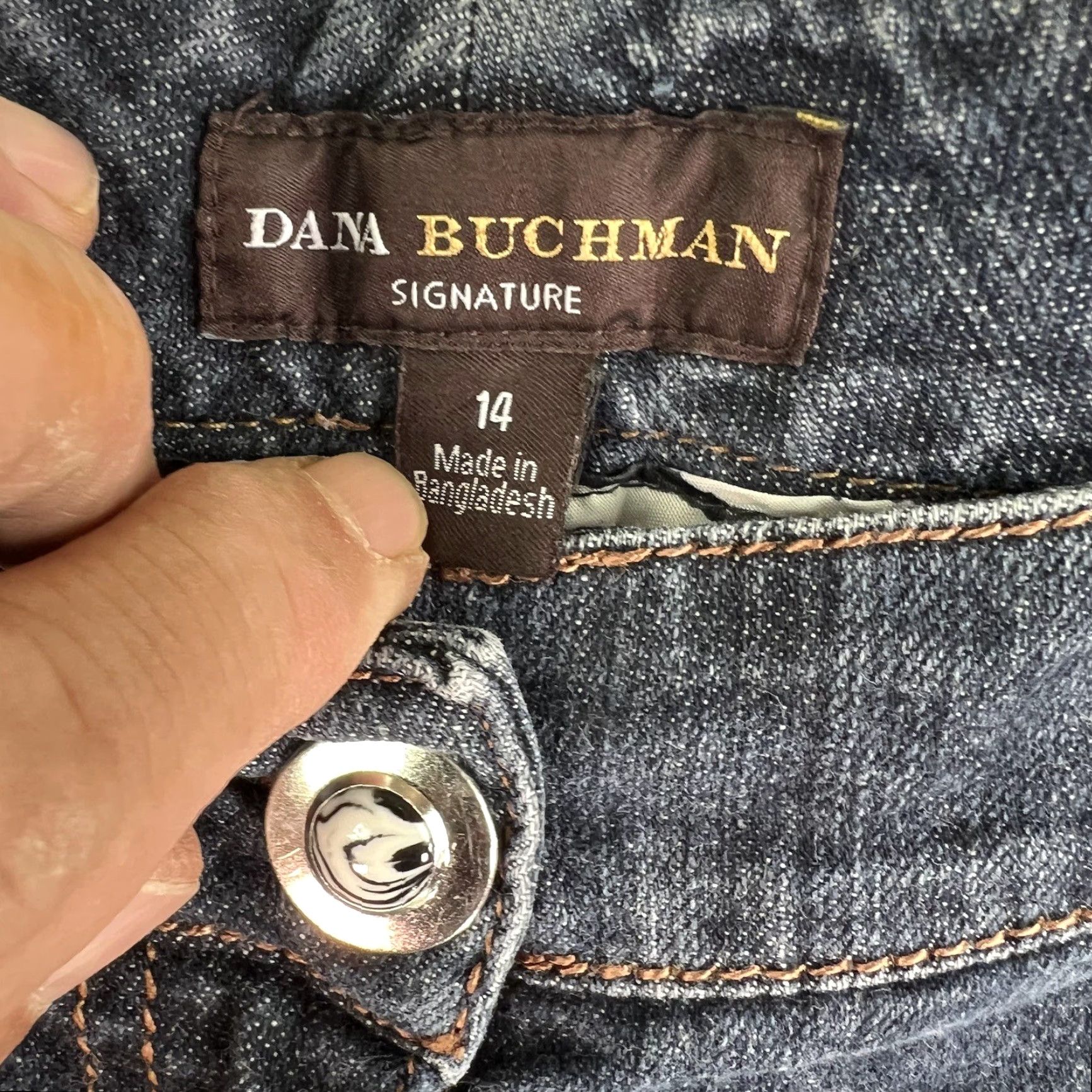 Vintage Dana Buchman Signature Denim Jeans Women 14 Blue 36X30 Straight Leg Pocket Comfort Stretch Denim Jeans Womens Size 36" / US 14 / IT 50 - 5 Thumbnail