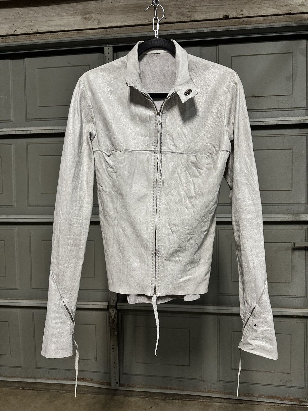 Ma+ M.A.+ White Leather Aviator Jacket Size US S / EU 44-46 / 1 - 1 Thumbnail
