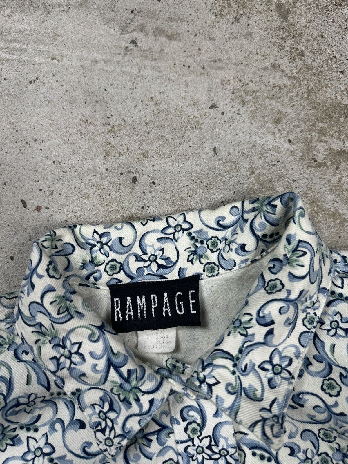 Other Vintage 90s Rampage Floral Print Cropped Denim Jeans Jacket Size M / US 6-8 / IT 42-44 - 8 Thumbnail