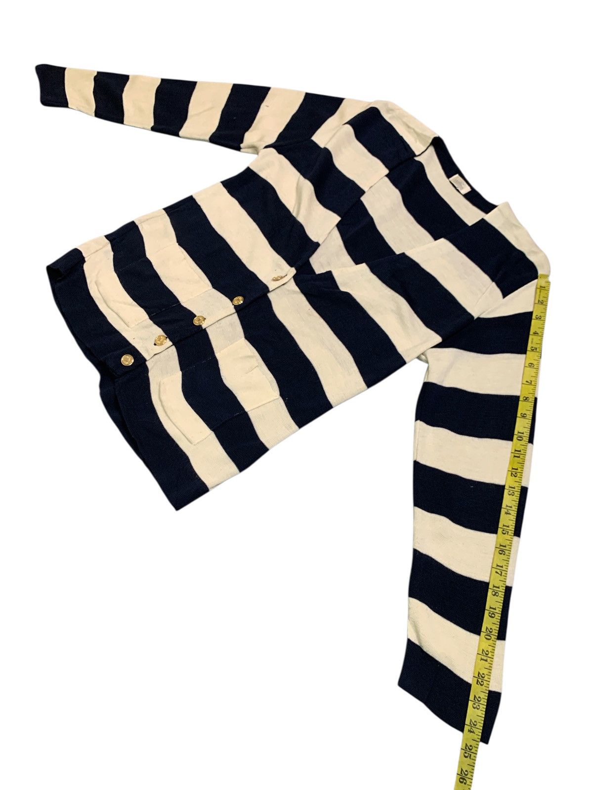 Japanese Brand Rare Design Franz Striped Cashmere V-Neck Cardigan Size M / US 6-8 / IT 42-44 - 13 Thumbnail