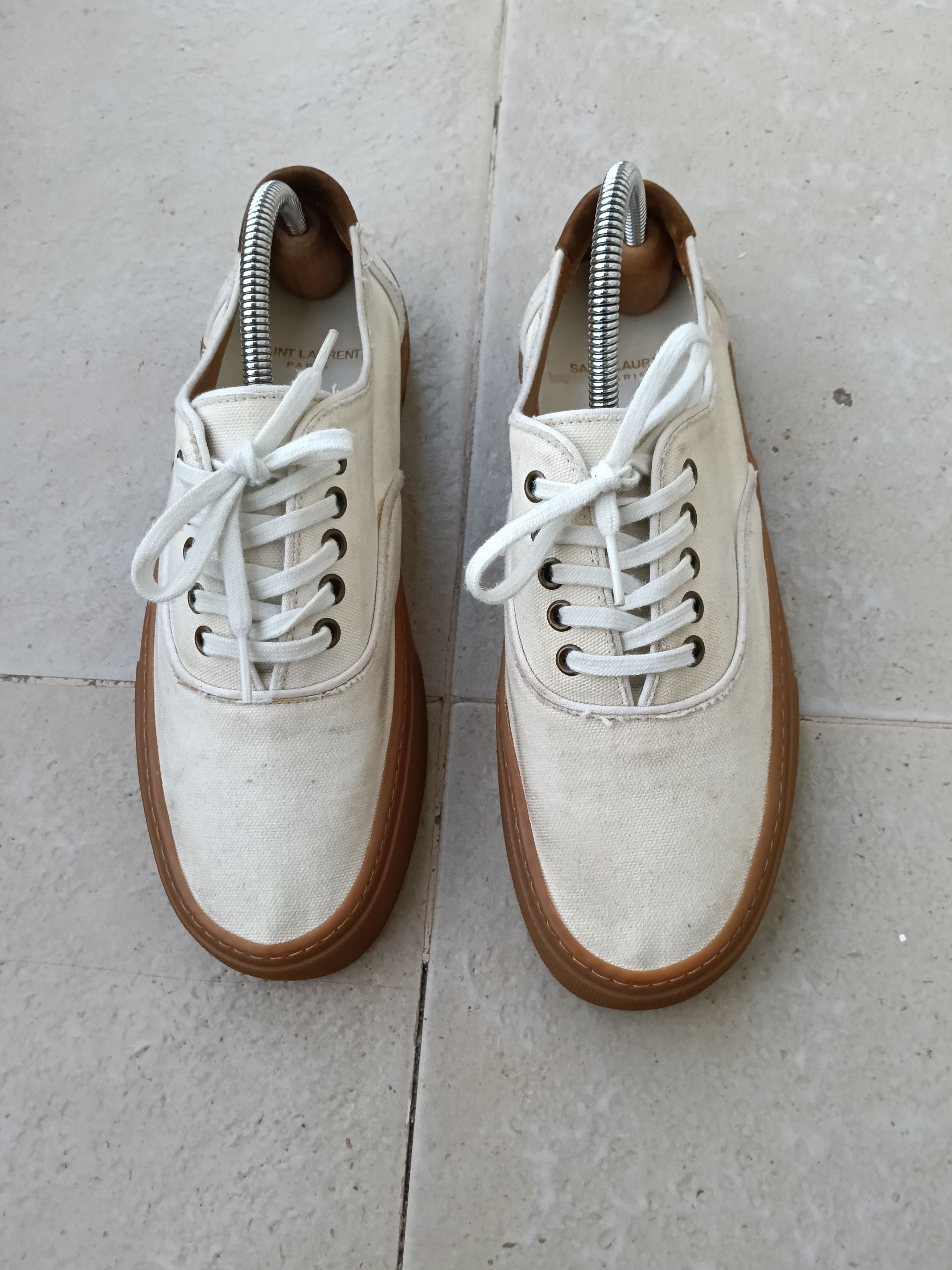 Saint Laurent Paris Saint Laurent Venice off-white canvas sneakers Size US 8 / EU 41 - 1 Thumbnail