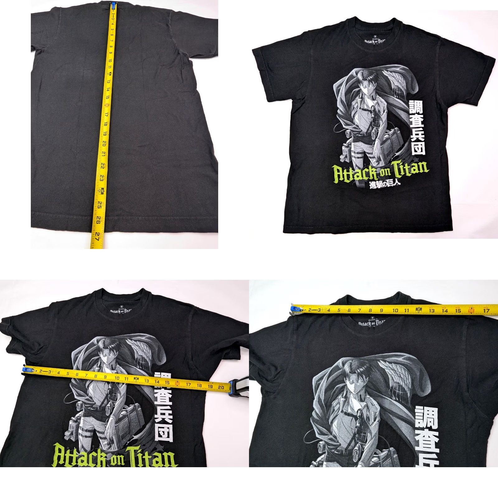 Ripple Junction Ripple Junction Manga Shirt LOT x 2, Attack on Titan Short Sleeve Crew Neck, Black, Size M, Men, T-Shirt, Graphic Print, Anime, 2 Pack Size US M / EU 48-50 / 2 - 8 Thumbnail