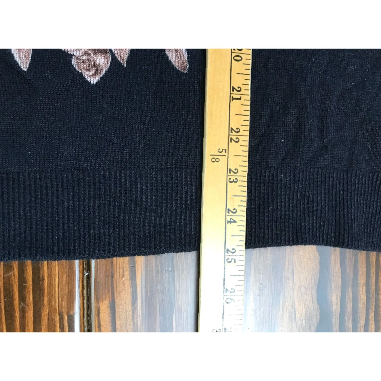 Vintage Cathy Daniels Sweater Women's XL Black Floral 1/2 Sleeve Jeweled Pullover Knit Size XL / US 12-14 / IT 48-50 - 5 Thumbnail