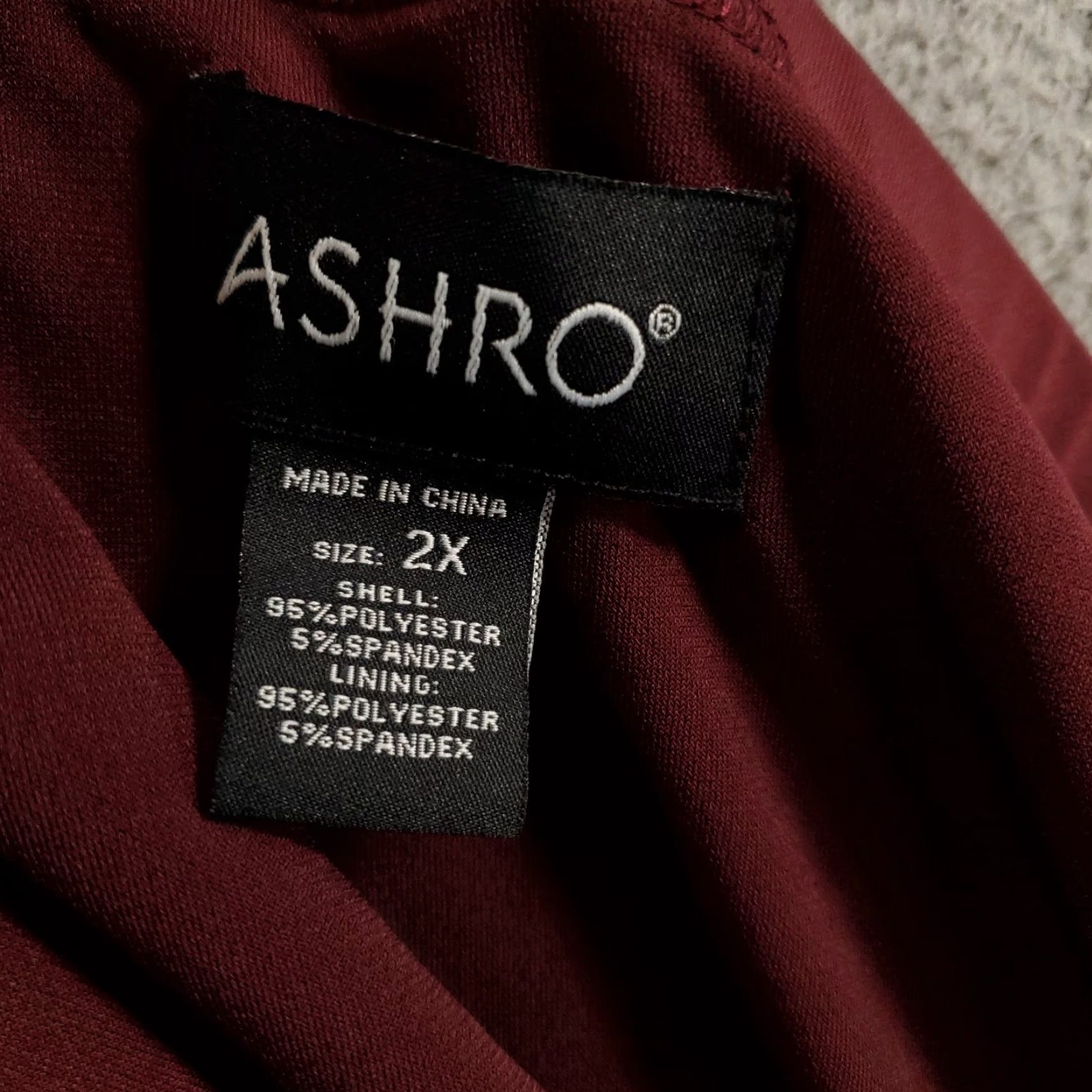 Vintage Ashro Skirt Women's 2X Plus Burgundy Short Pencil Stretch Lined NWT Pull On Size 40" / US 18 - 6 Thumbnail