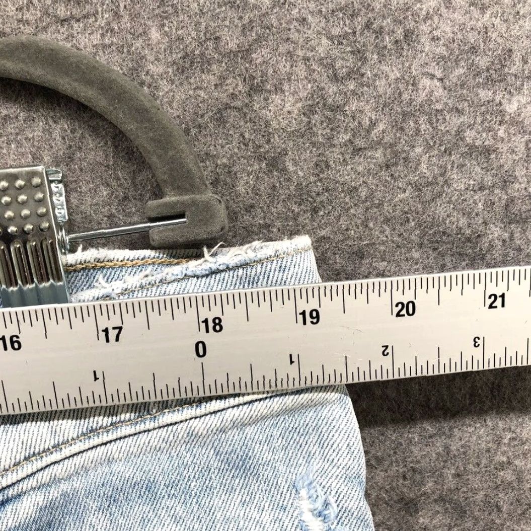Abercrombie & Fitch Abercrombie & Fitch 90s Straight Low Rise Jean Womens 33 Blue Light Wash Denim Regular 33 Inseam 30.5 in Size 24" / US 00 / IT 34 - 7 Thumbnail