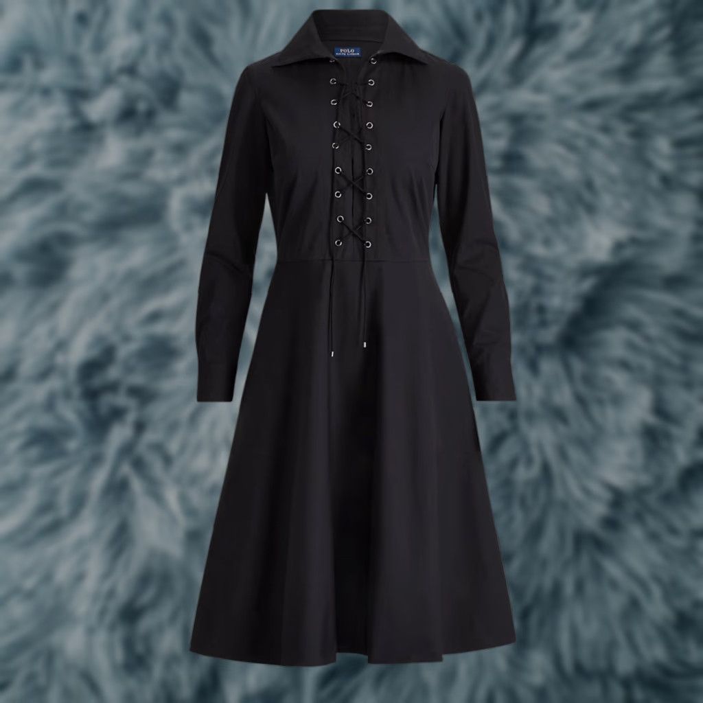 Polo Ralph Lauren Polo Ralph Lauren Lace Up Cotton Shirt Dress Black Women’s Size 2 New With Tags Size XS / US 0-2 / IT 36-38 - 1 Thumbnail