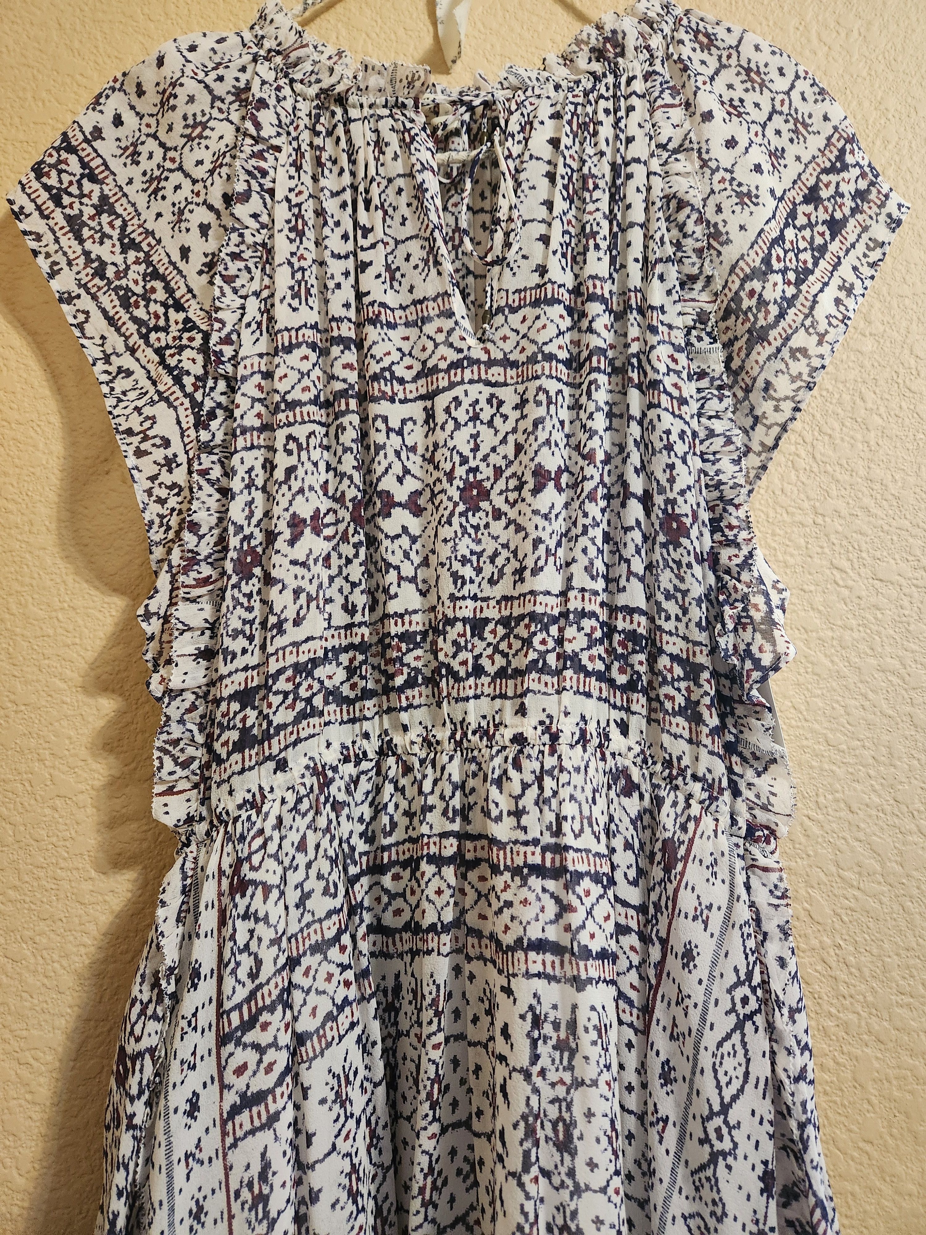Ulla Johnson ULLA JOHNSON Silk Chiffon Boho Chic FARRAH DRESS 2 XS Size XS / US 0-2 / IT 36-38 - 6 Thumbnail