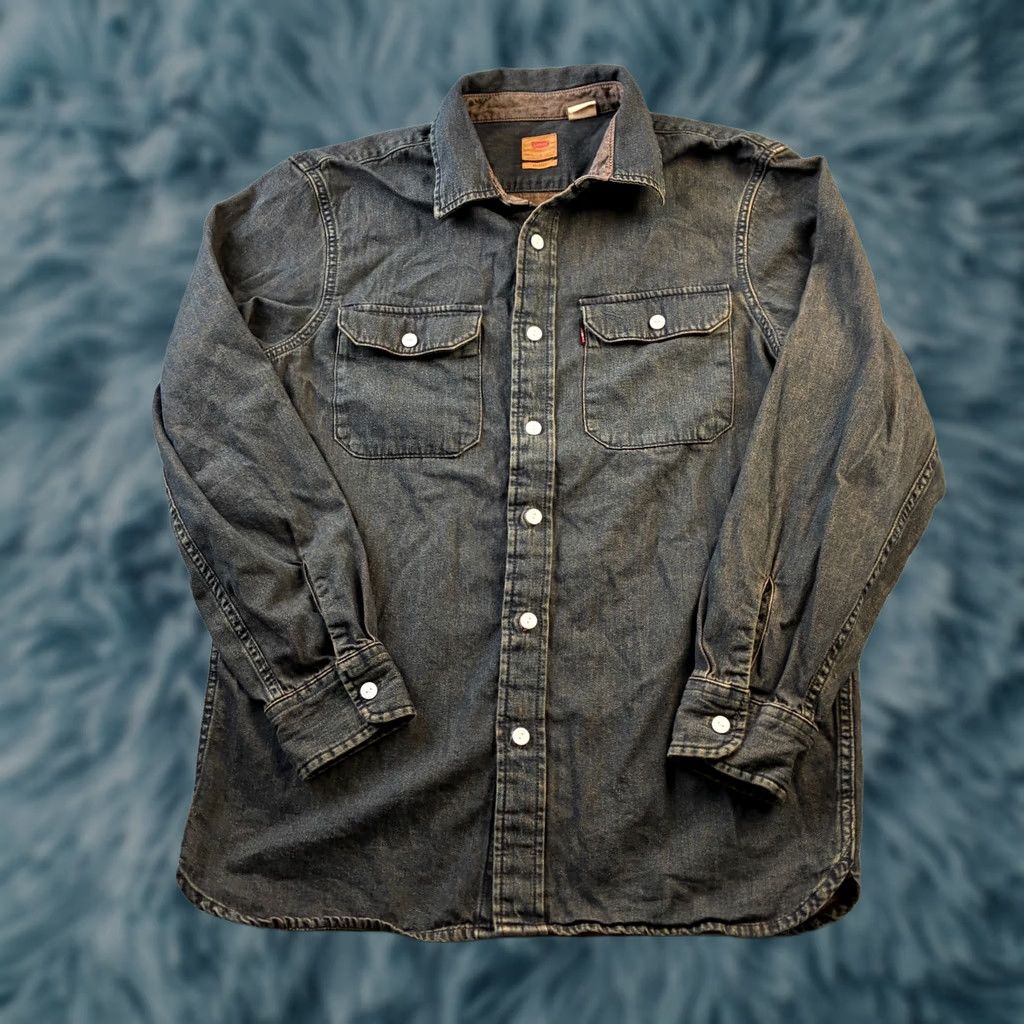 Levi's Levi's Shirt Mens Small Black Patina Dye Twill Worker Button Denim Double Pocket Size US S / EU 44-46 / 1 - 1 Thumbnail