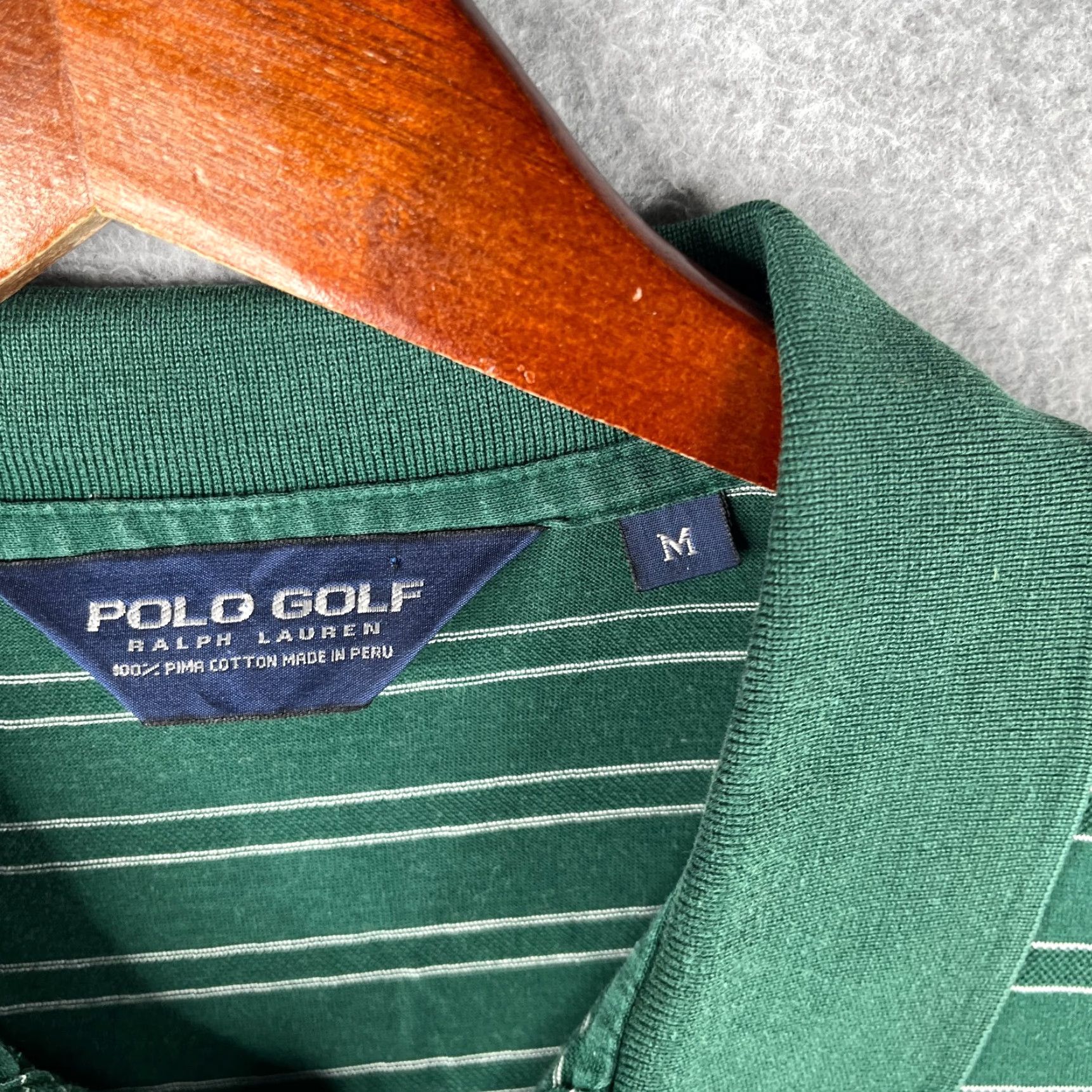 Polo Ralph Lauren Polo Ralph Lauren Polo Shirt Medium Forest Green Striped Pima Cotton Mens Size US M / EU 48-50 / 2 - 6 Thumbnail