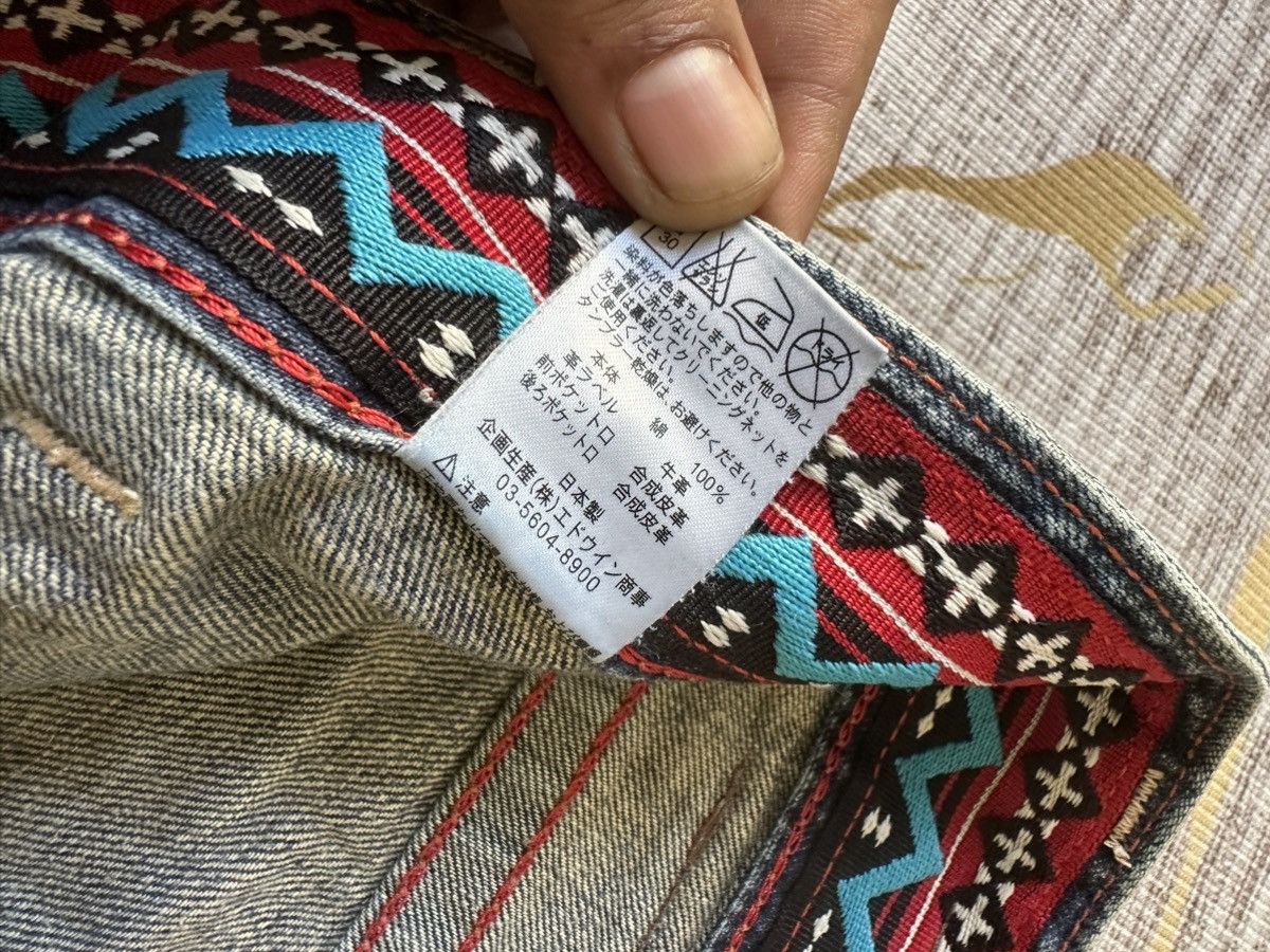 Edwin FLARE Edwin Blue Trip Fatigue Design Distressed Denim Size US 29 - 21 Thumbnail