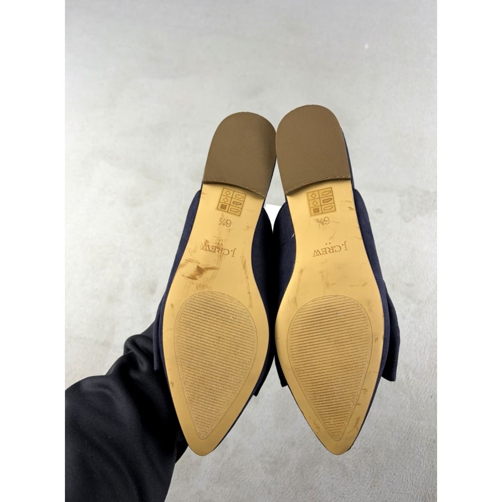 J.Crew VINTAGE J.Crew Sandal Womens 6.5 Navy Suede Bow Open Toe Flat Comfort Slide Summer Casual Shoes Women Size US 7 / IT 37 - 5 Thumbnail