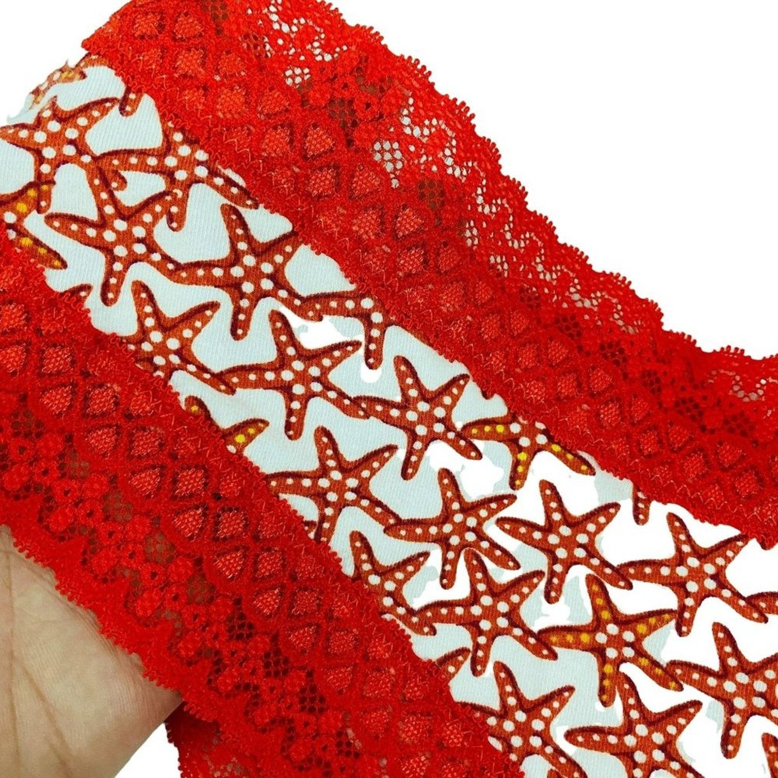 Victoria's Secret Victoria's Secret Red Starfish Lace Trim Cotton Cheeky Panty Size ONE SIZE - 3 Thumbnail