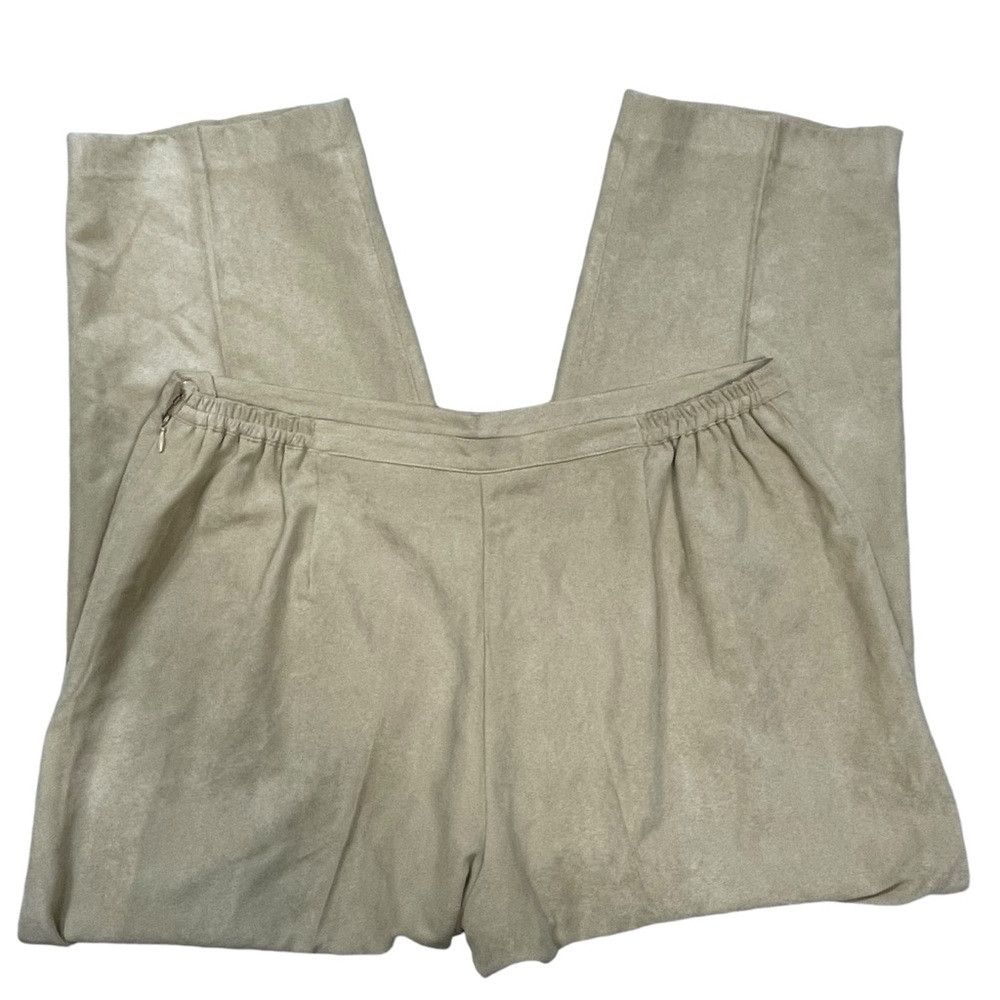 Other Alfred Dunner Beige Elastic Waist Faux Suede Pants Size 18 Size 40" / US 18 - 4 Thumbnail