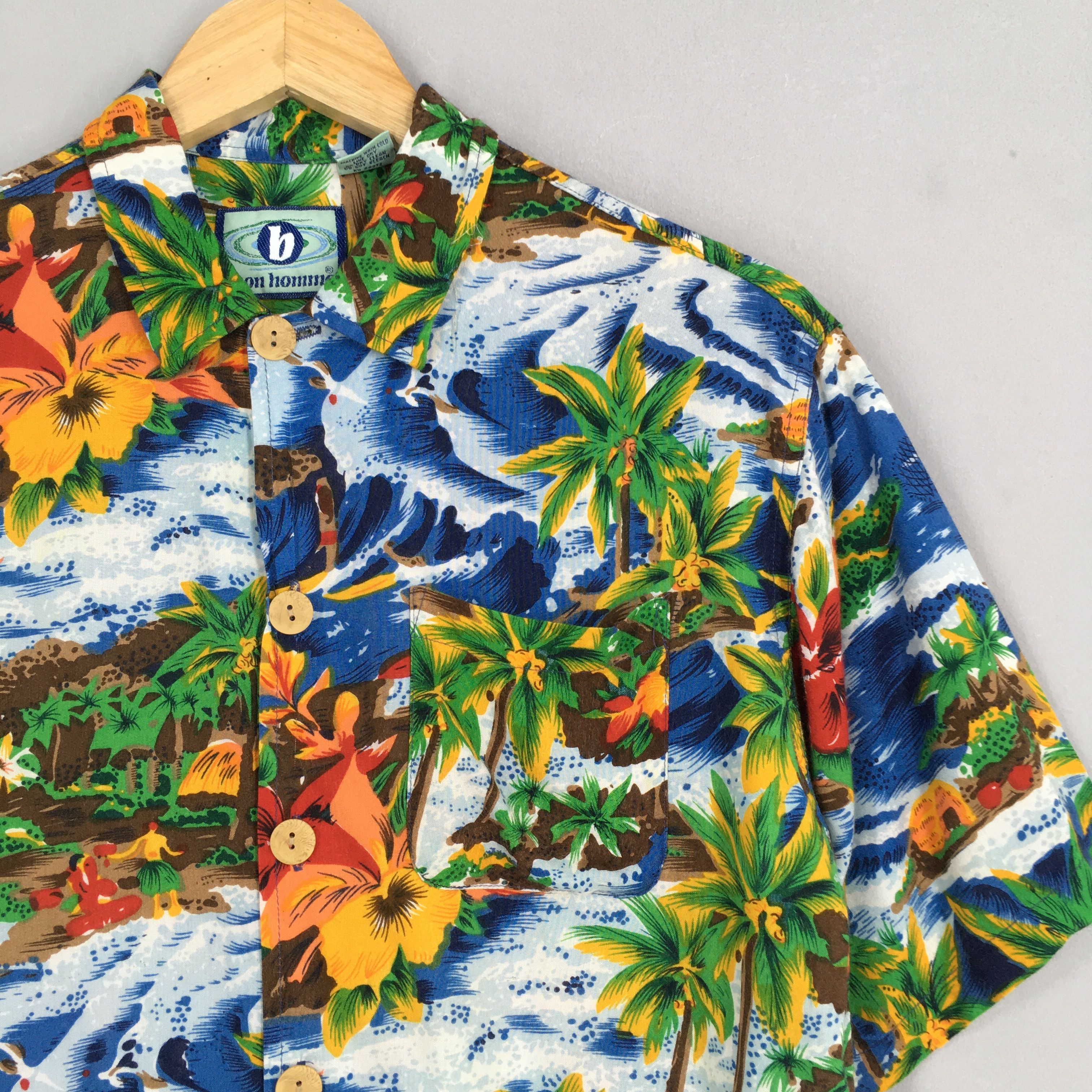 Other 90s Hawaiian Coconut Tree Beach View Button Up Shirt Small Size US S / EU 44-46 / 1 - 2 Thumbnail