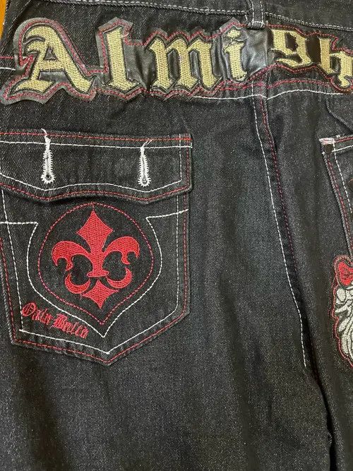 Japanese Brand Hiroko x Rena Patchwork Monogram Embroidered Jeans Size US 34 / EU 50 - 7 Thumbnail