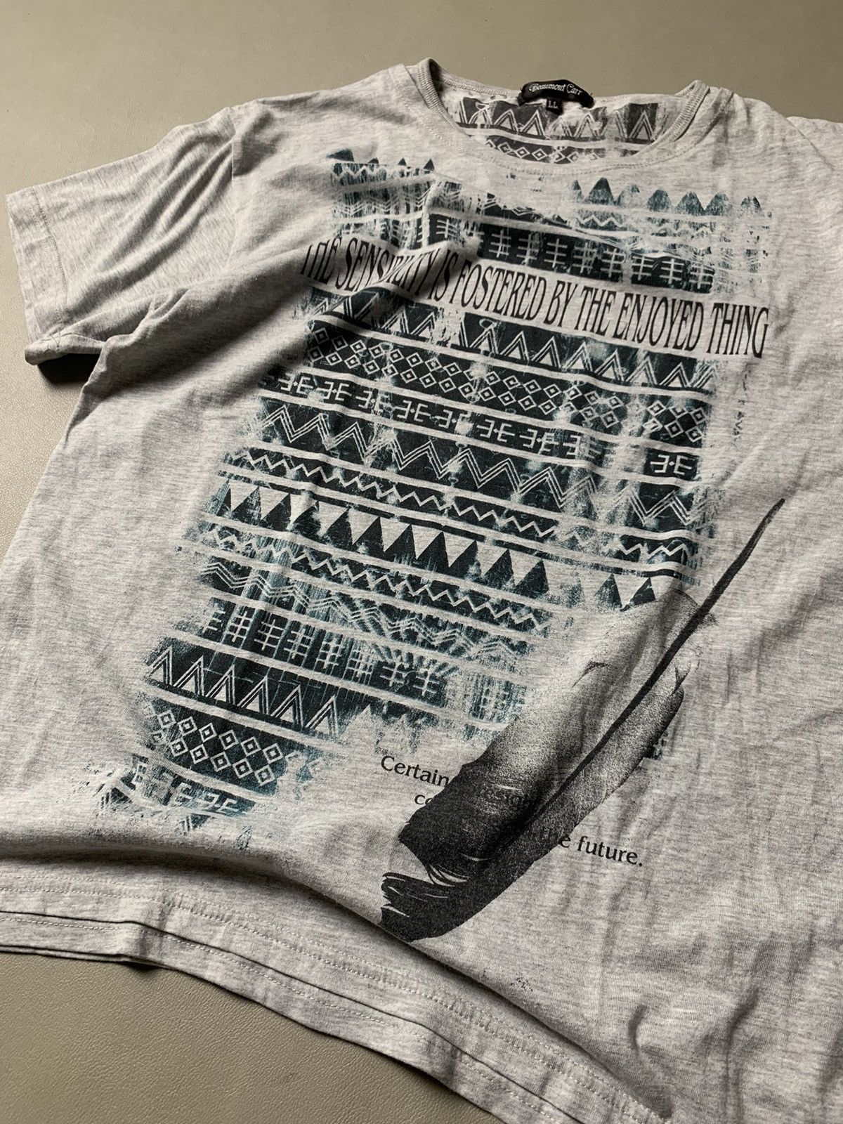 Beauty Beast × If Six Was Nine × Japanese Brand Beaumont Carr Poem Feather Double Layer Tshirt Size US L / EU 52-54 / 3 - 3 Thumbnail
