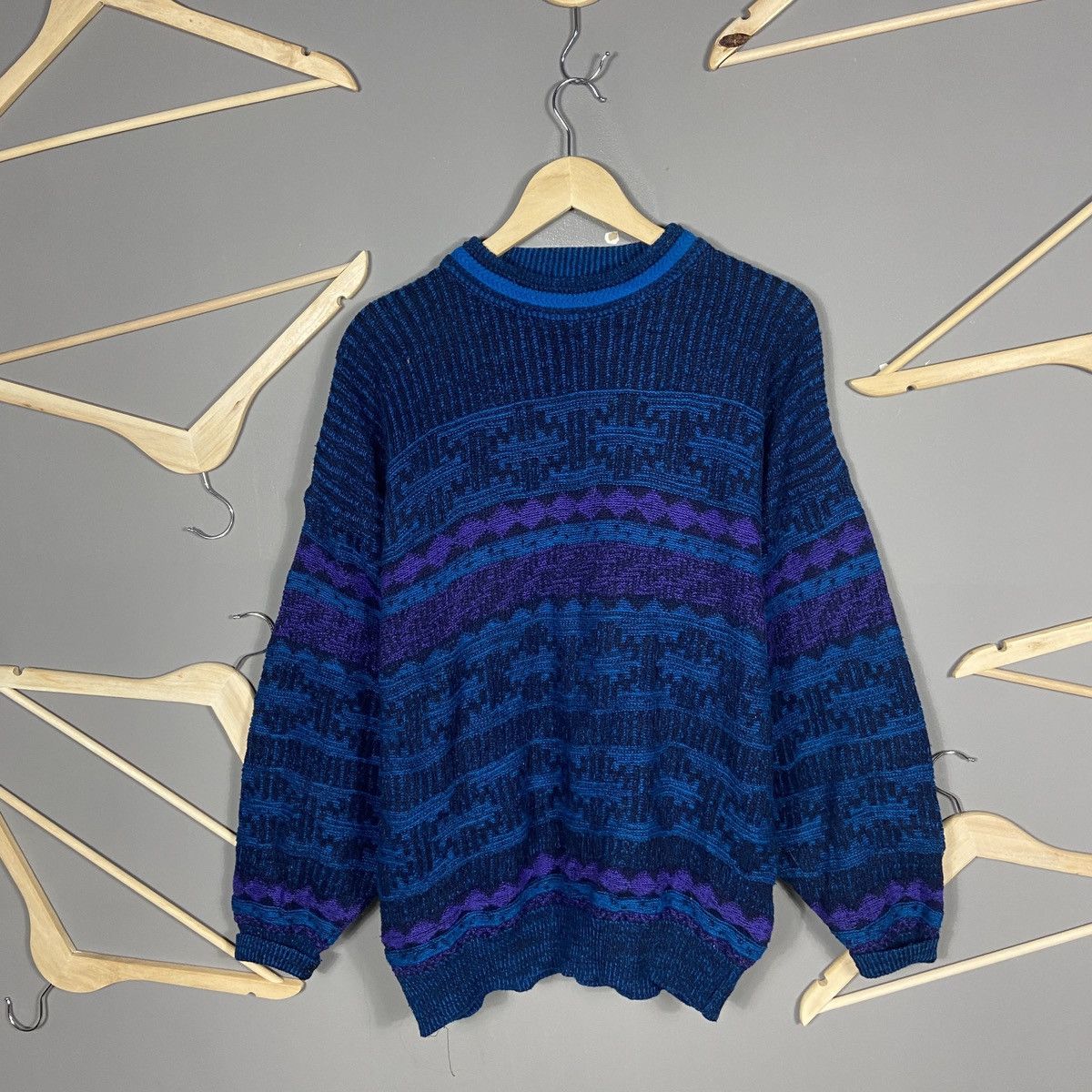 McGregor × Vintage Vintage 1980s McGregor Abstract Geometric Pattern Sweater Size US XL / EU 56 / 4 - 1 Thumbnail