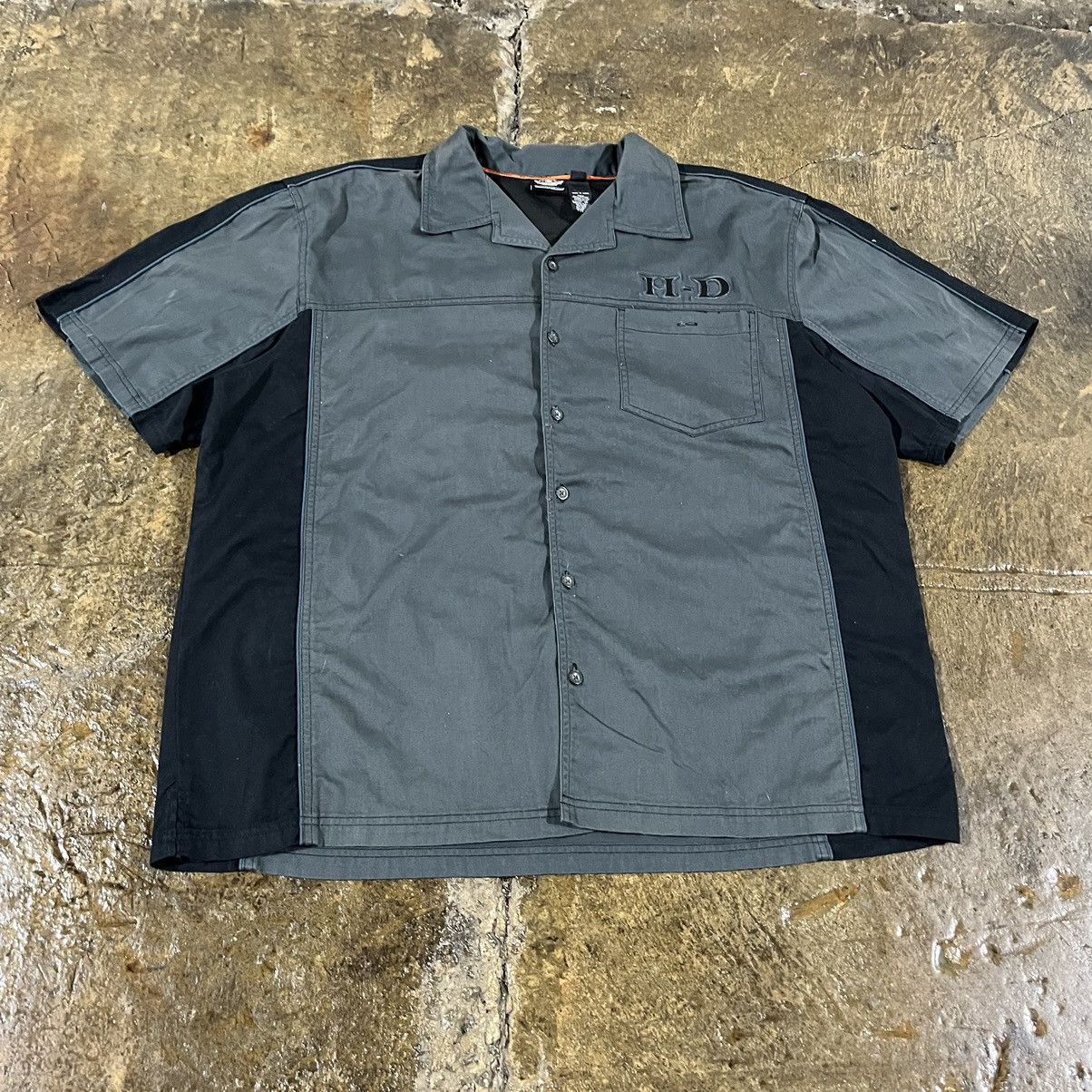 Harley Davidson × Vintage Harley Davidson Vintage Y2K Mechanic Button Up Shirt Biker Size US XXL / EU 58 / 5 - 3 Thumbnail