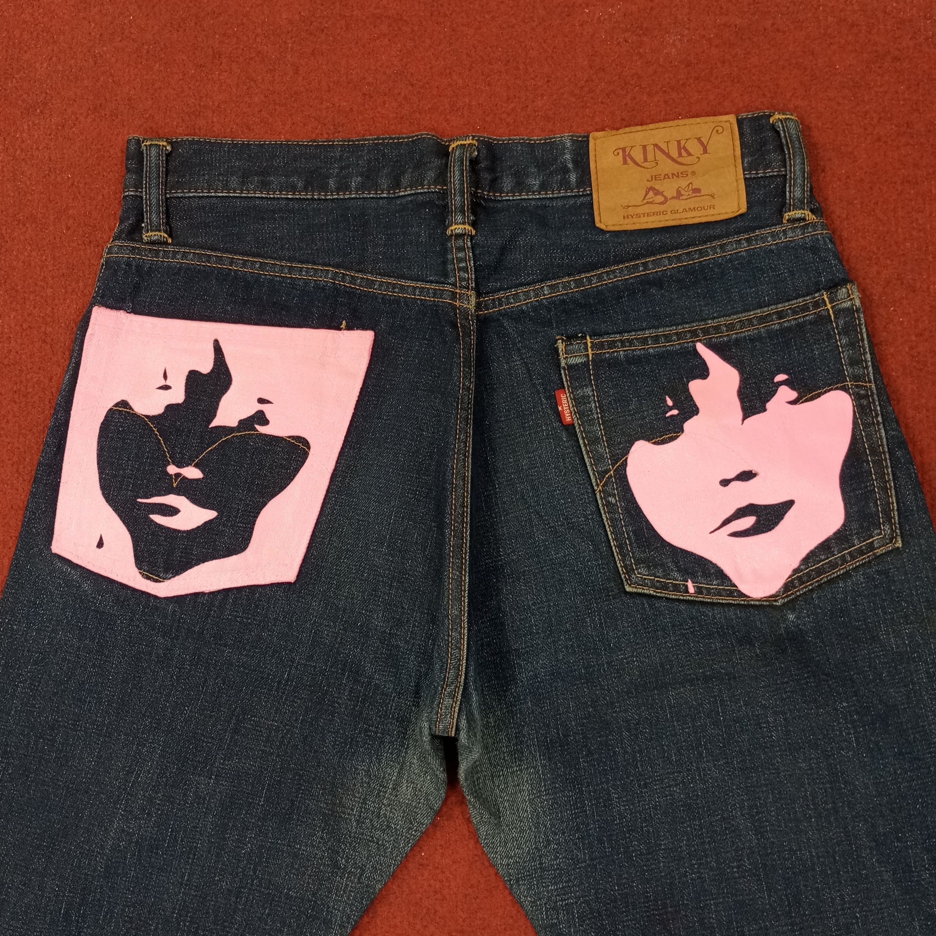 Hysteric Glamour Hysteric Glamour Japanese Brand Custom Pink Art Jean c252n26 Size US 29 - 2 Thumbnail