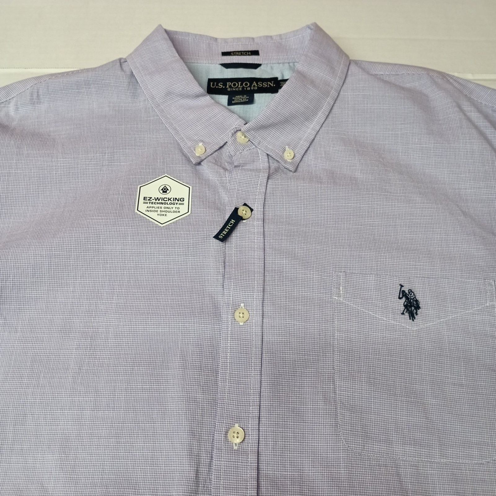 U.S. Polo Assn. U.S. Polo Assn. Woven Shirt Men's 3XL Violet Trail Checkered Size US XXL / EU 58 / 5 - 3 Thumbnail