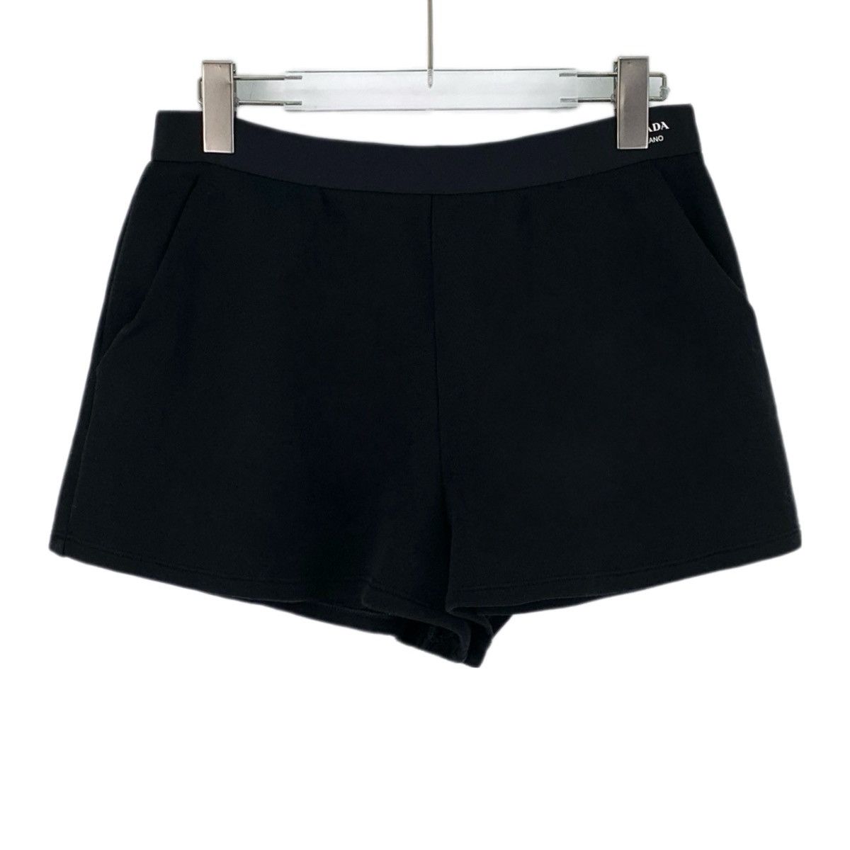 Prada Prada 23FW Black Logo Letter Printed Shorts K26WX Size 30" / US 8 / IT 44 - 1 Thumbnail
