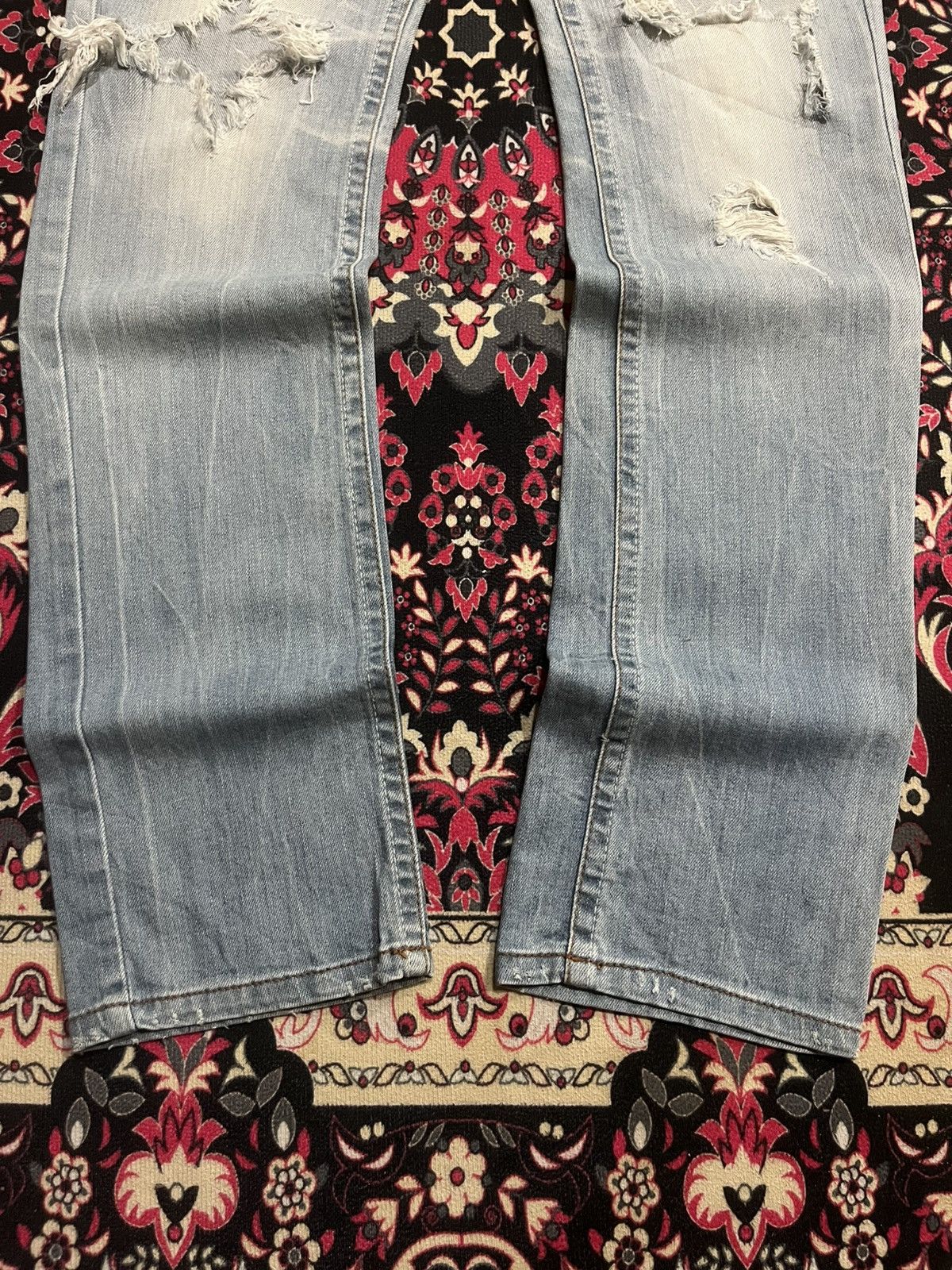 If Six Was Nine ⚡️Insane⚡️Vintage Japanese Brand Red Pepper Destroy Blue Jeans Size US 28 / EU 44 - 12 Thumbnail