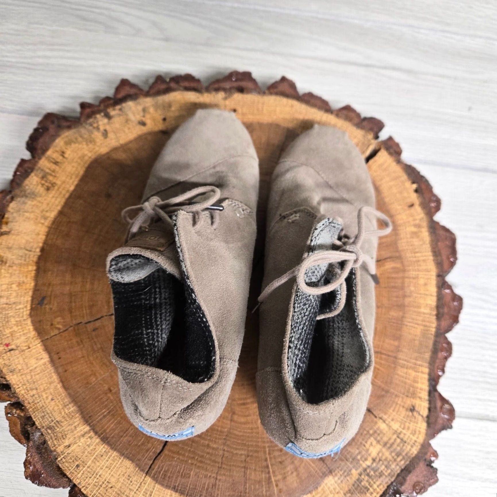 Toms TOMS Boots Womens 7.5 Desert Bootie Wedge Brown Suede Lace Up Ankle Top 300115 Size M / US 6-8 / IT 42-44 - 5 Thumbnail