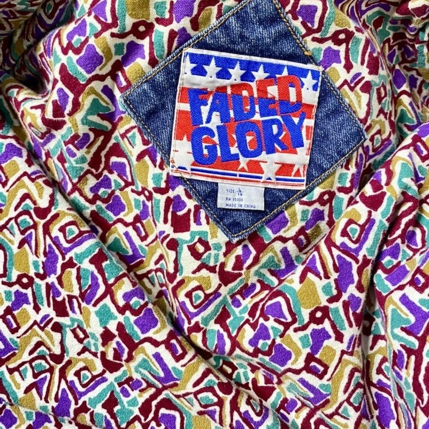 Faded Glory Faded Glory Denim Tapestry Jacket Vintage 80s Large Cotton Size L / US 10 / IT 46 - 5 Thumbnail