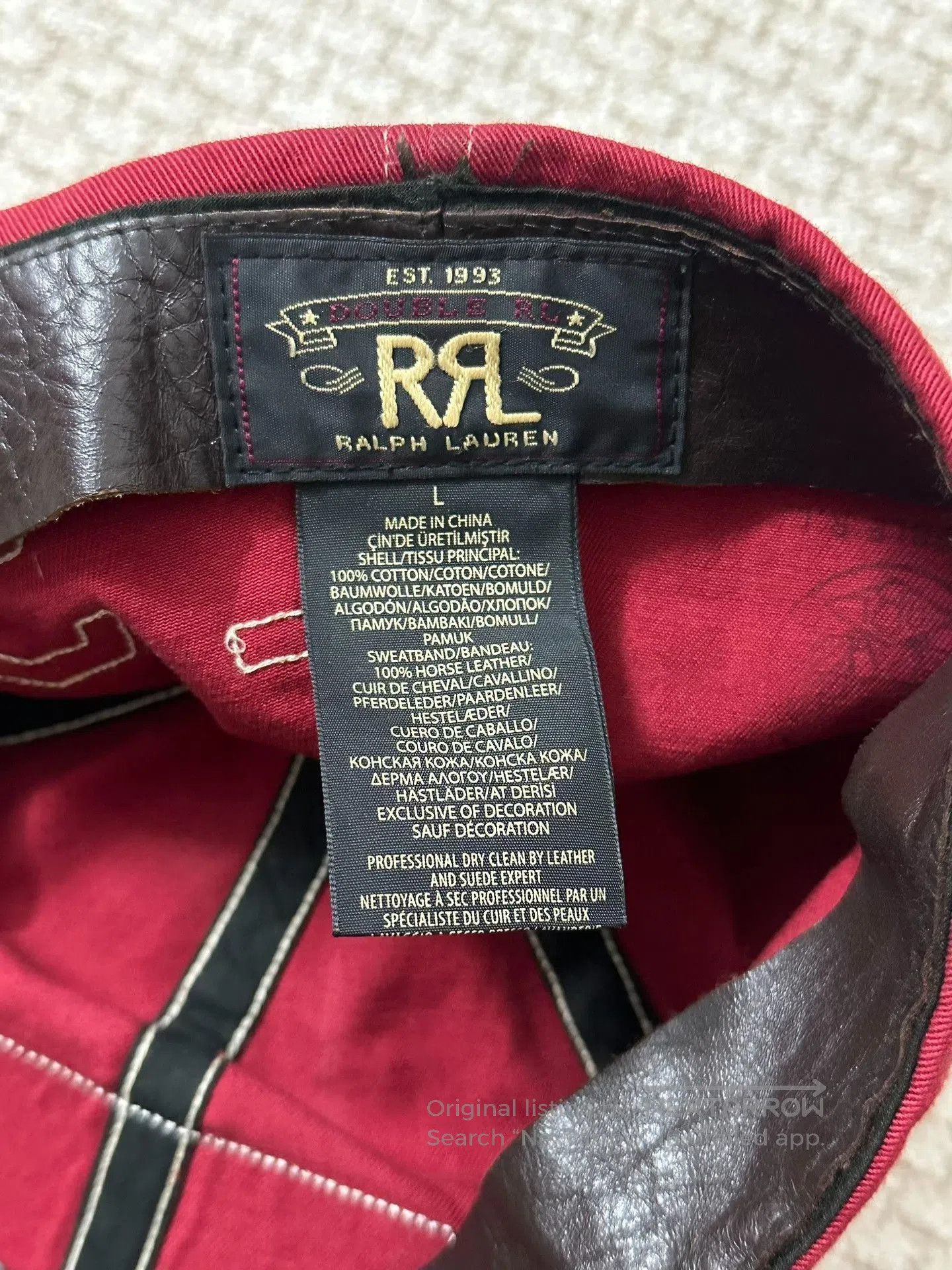 RRL Ralph Lauren RRL Wing Leather Patch Embroidered Baseball Cap. Size ONE SIZE - 5 Thumbnail