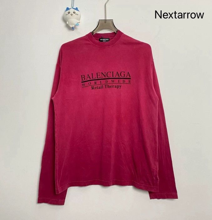 Balenciaga Balenciaga Rose Red Slogan Long Sleeve2412-Nextarrow Size US L / EU 52-54 / 3 - 1 Thumbnail