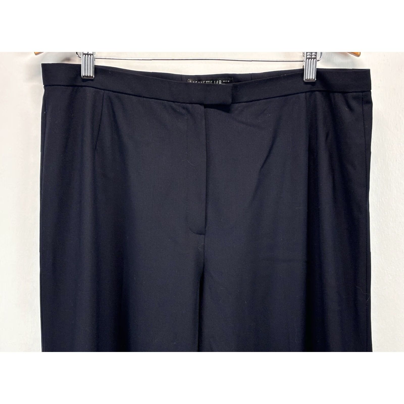 Vintage Lafayette 148 New York Women's Pants Navy Virgin Wool Size 14 Dress Pants Career Size 36" / US 14 / IT 50 - 2 Thumbnail