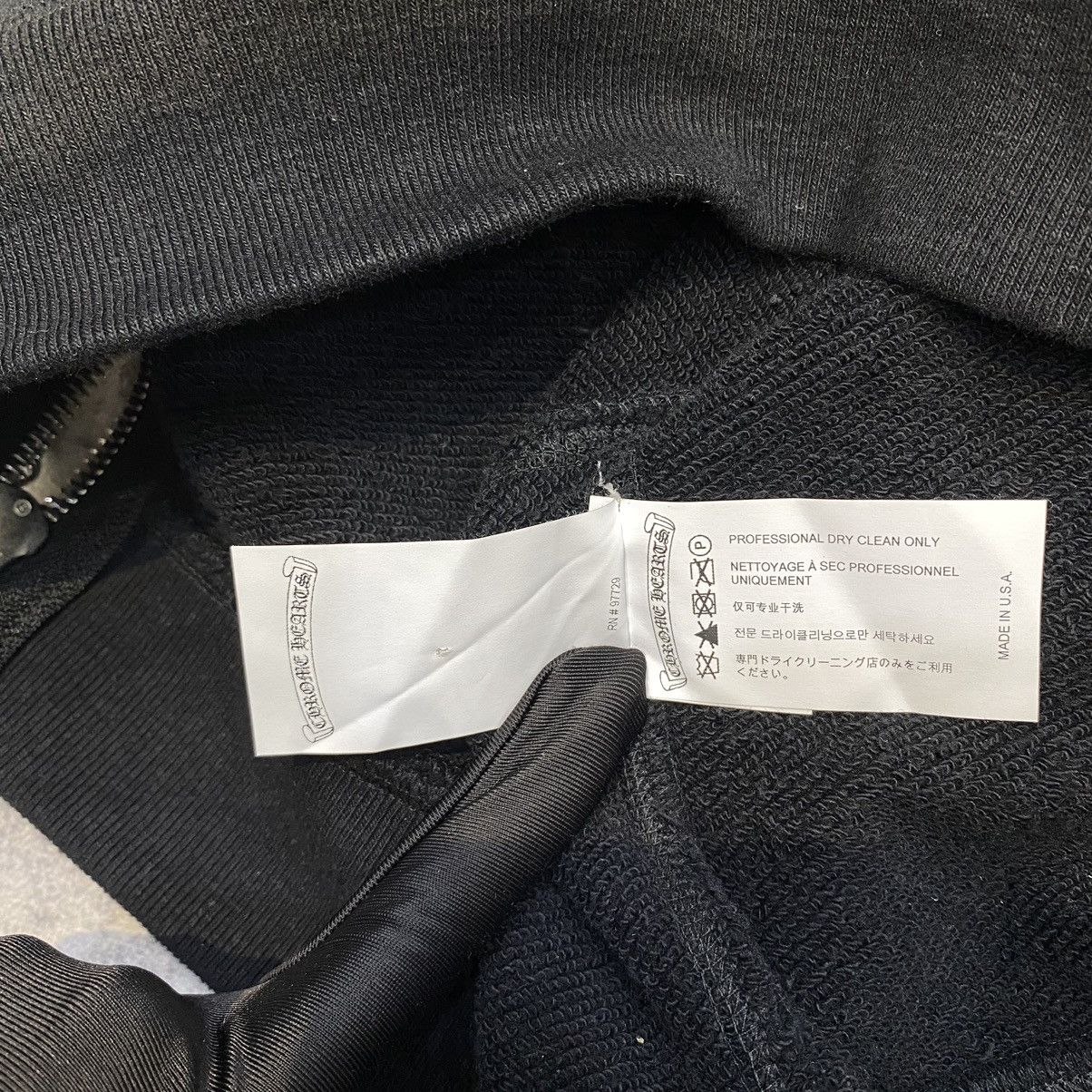 Chrome Hearts CHROME HEARTS Black Leather Plus Patchwork Terry Hoodie Zip Size US S / EU 44-46 / 1 - 8 Thumbnail
