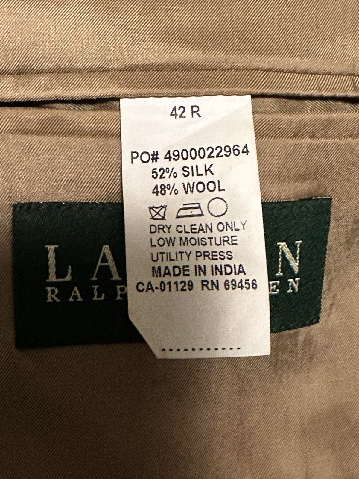 Lauren Ralph Lauren Lauren Ralph Lauren Wool & Silk Houndstooth Brown Blazer Size 42R - 3 Thumbnail