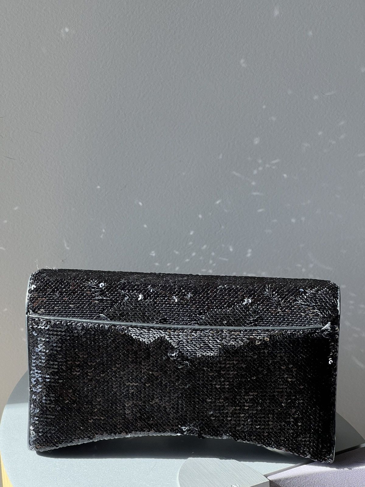 Balenciaga Balenciaga Hourglass Sequin Wallet on Chain Black Size ONE SIZE - 3 Thumbnail