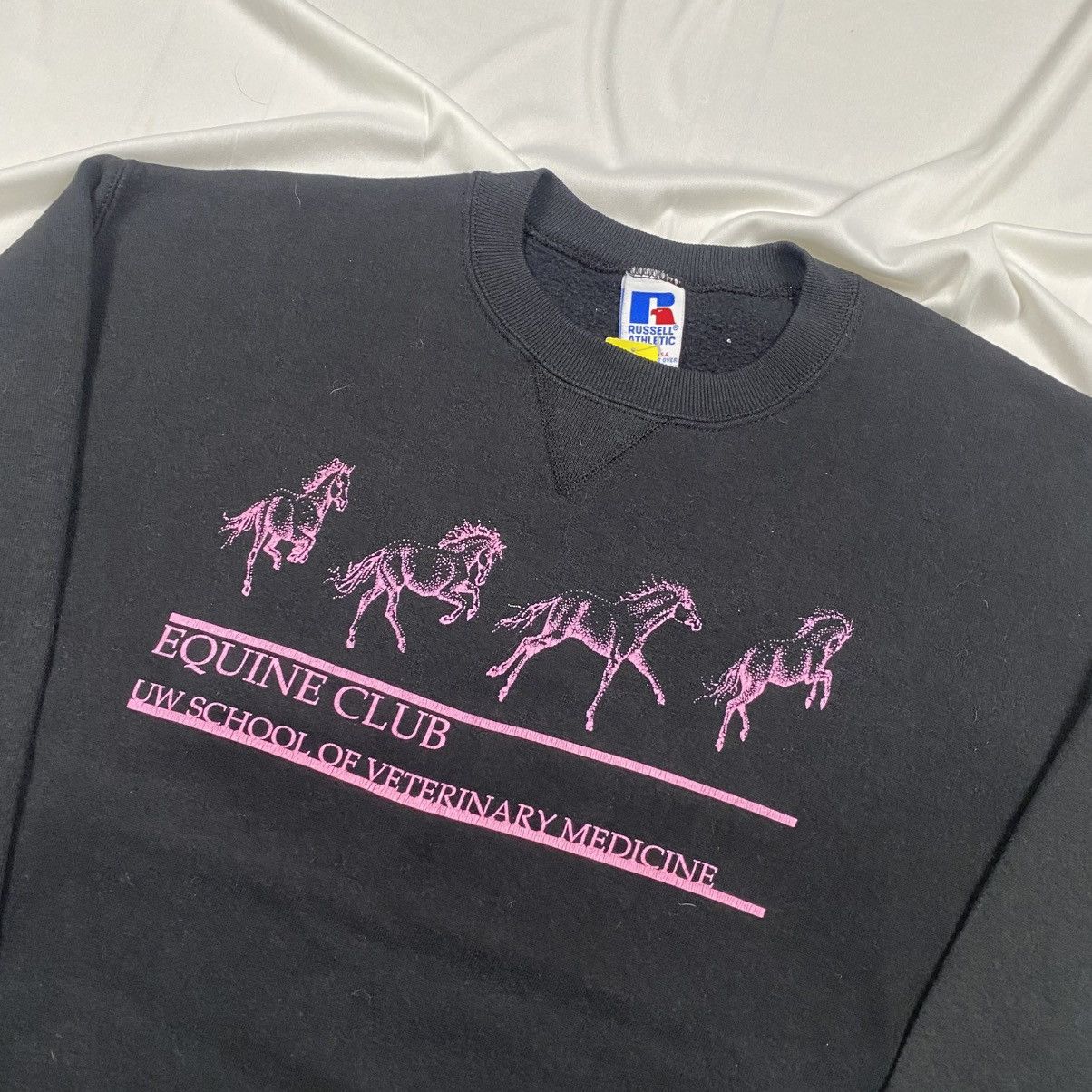 Russell Athletic Vintage 90s Russell Equine Club UW School Crewneck Size US M / EU 48-50 / 2 - 3 Thumbnail