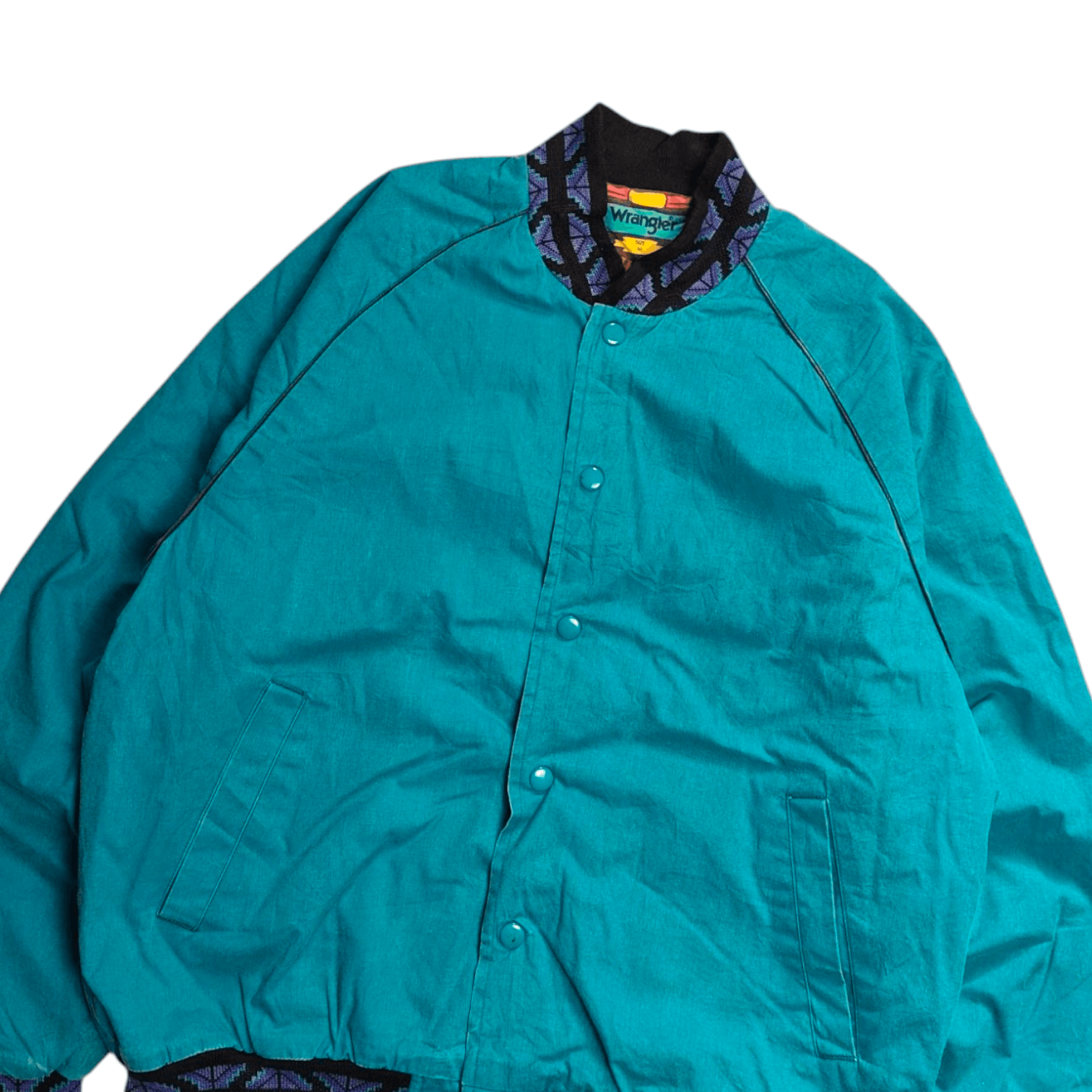 Vintage × Wrangler Vintage 90s Wrangler Brushpopper Aztec Canvas Bomber Jacket Size US M / EU 48-50 / 2 - 3 Thumbnail
