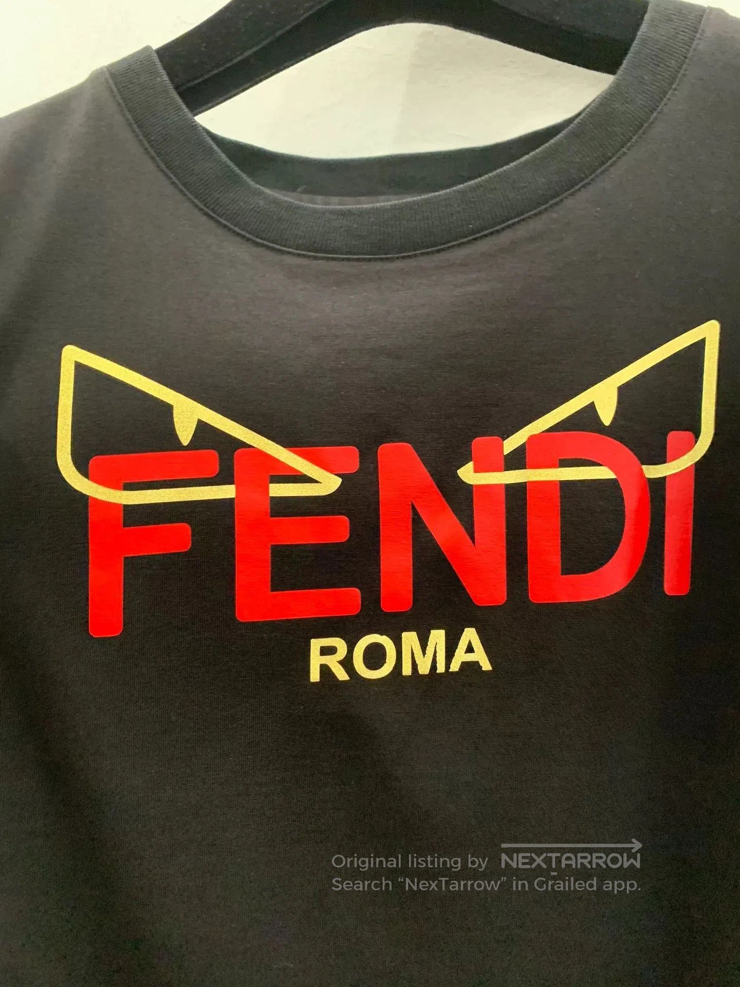 Fendi Fendi Red Letter Owl Logo Black Tee. Size US L / EU 52-54 / 3 - 4 Thumbnail