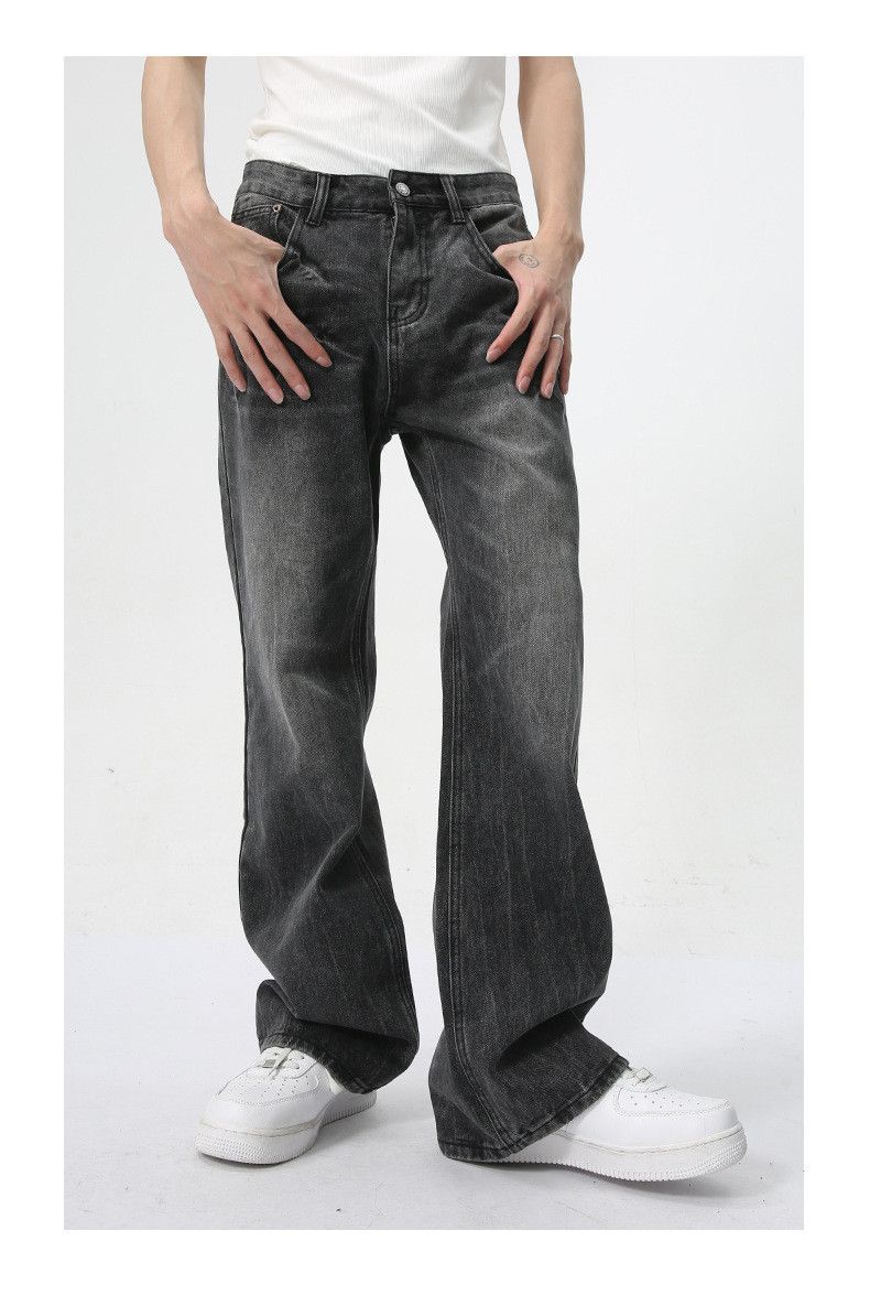 Japanese Brand Lightning crack black washed flared trendy jeans y2k Size US 34 / EU 50 - 4 Thumbnail