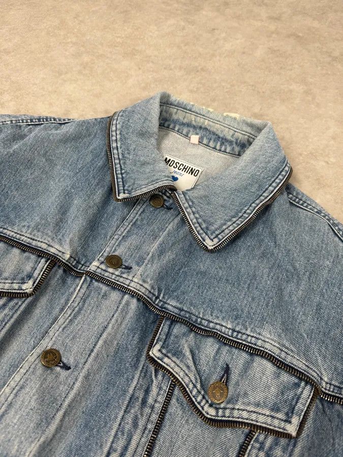 Moschino 2000s Moschino Multi Zips Blue Aero Denim Jacket Size US M / EU 48-50 / 2 - 5 Thumbnail