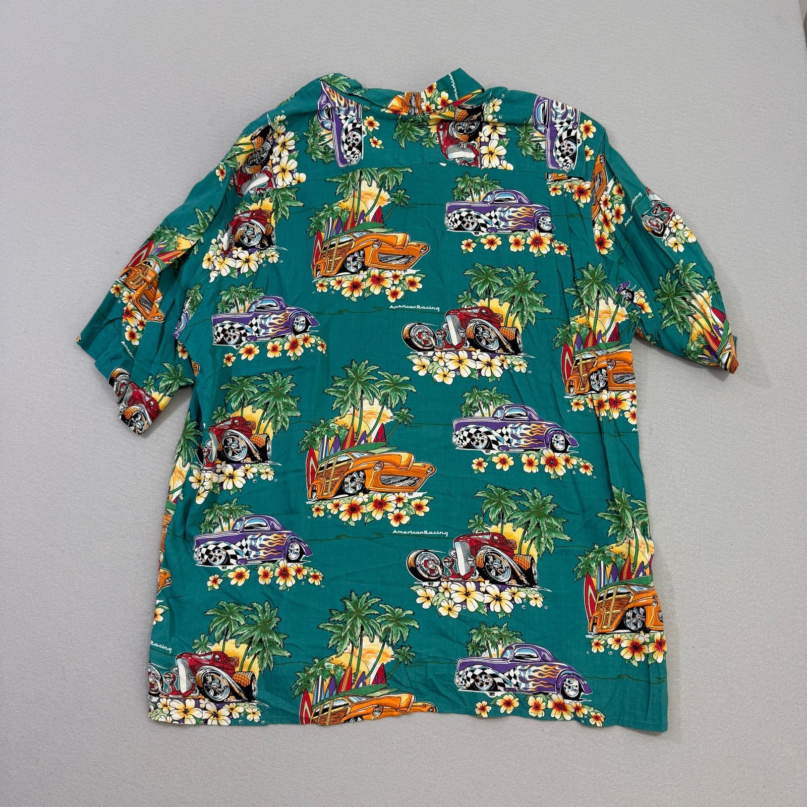 Reyn Spooner Vintage Reyn Spooner American Racing Shirt XL Green Size US XL / EU 56 / 4 - 6 Thumbnail