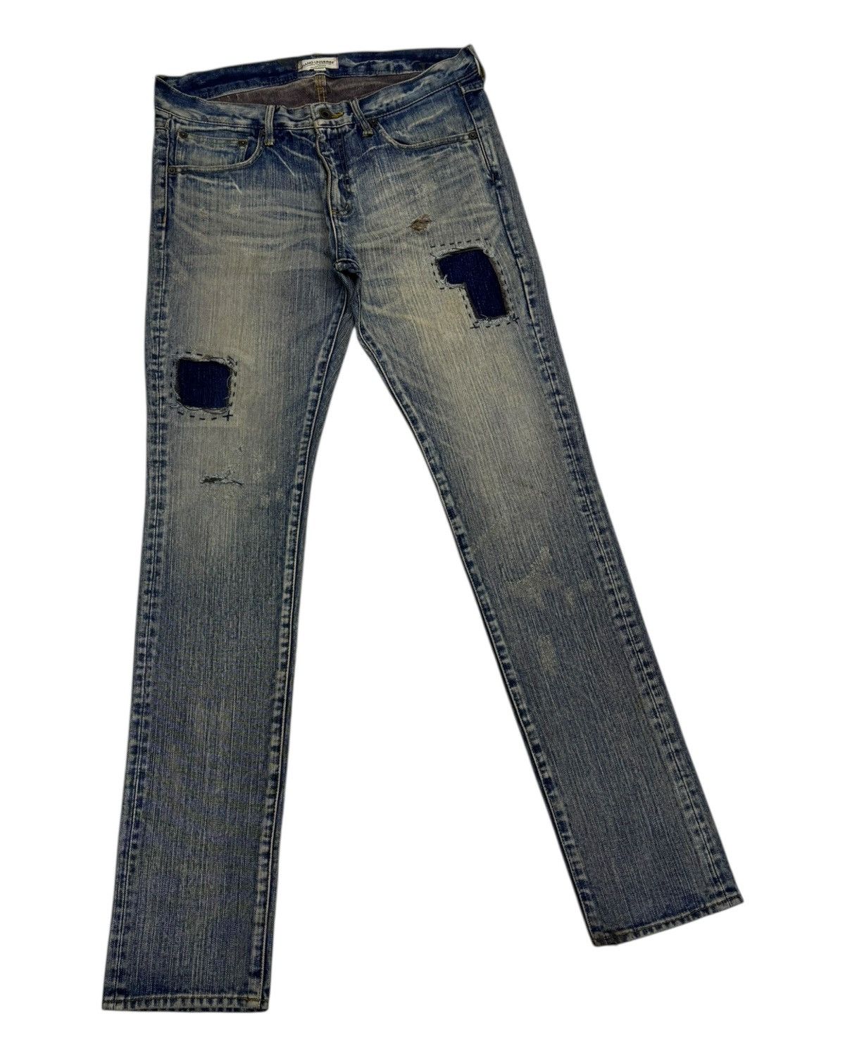 NANO universe × Number (N)ine Nano Universe Boro Patchwork Mud Wash Distressed Denim Jean Size US 33 - 7 Thumbnail