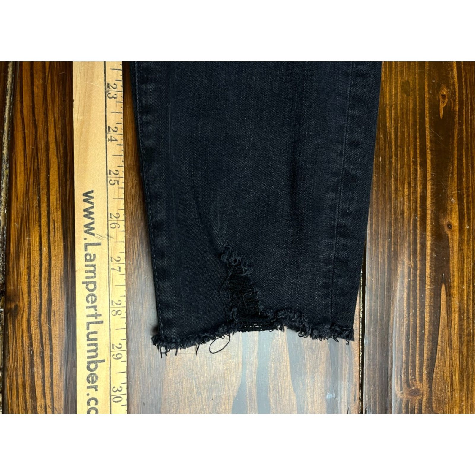 Vintage Maurices Jeans Women 18W Black Denim Distressed Frayed Hem Regular Pants Size 40" / US 18 - 6 Thumbnail