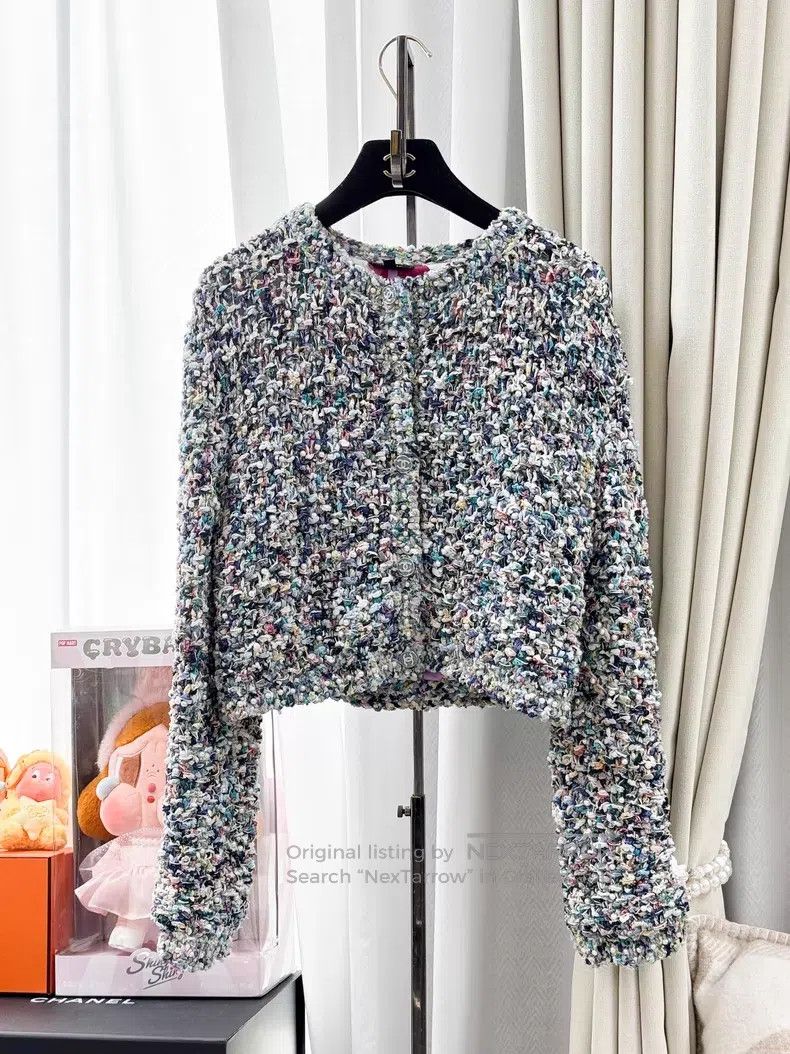 Chanel Chanel Pearl woven long-sleeved short cardigan jacket Size S / US 4 / IT 40 - 1 Thumbnail