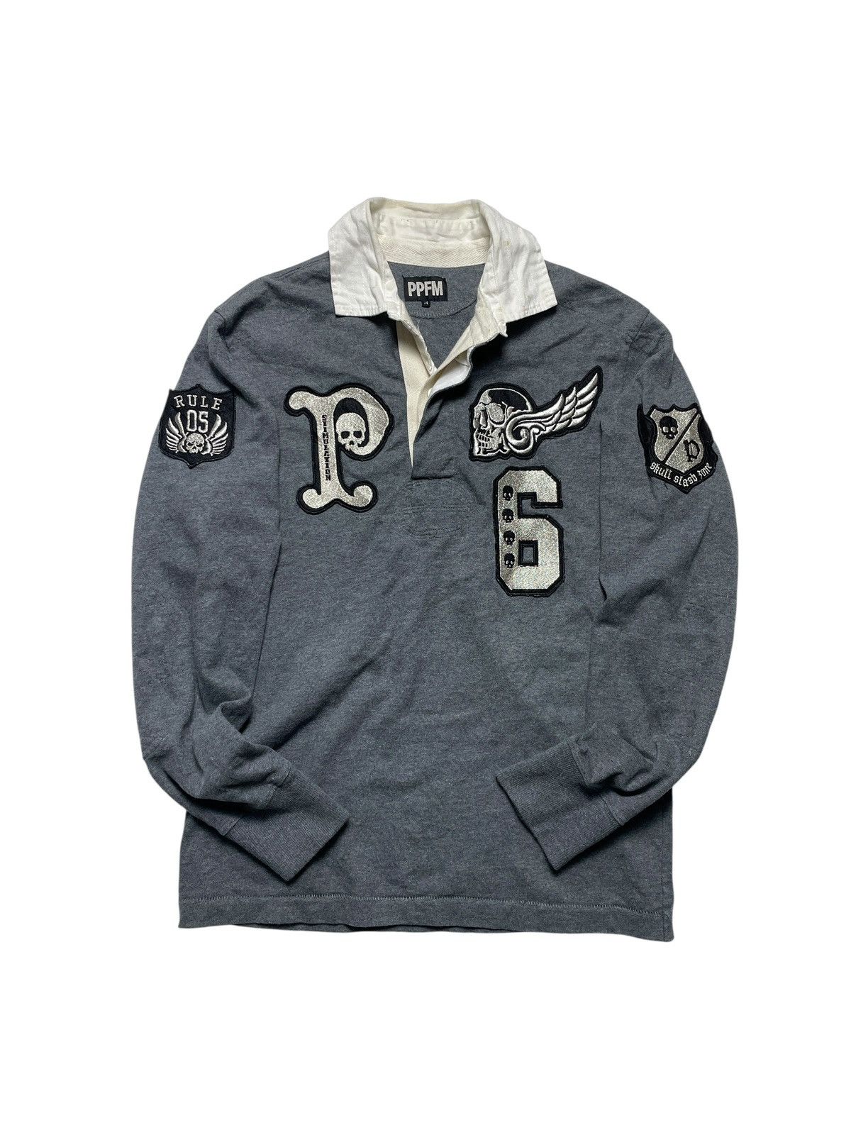 PPFM PPFM Skull Patch Longsleeve Polo Size US M / EU 48-50 / 2 - 2 Thumbnail