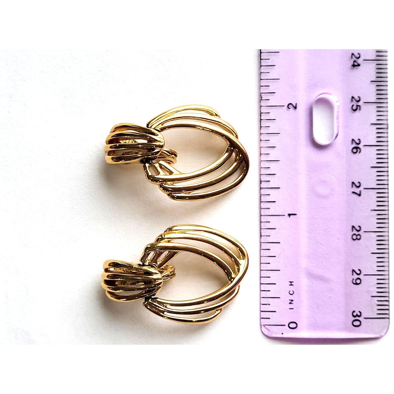 Monet Vintage 1980s Monet Earrings Door Knocker Modernist Clip-On Size ONE SIZE - 9 Thumbnail