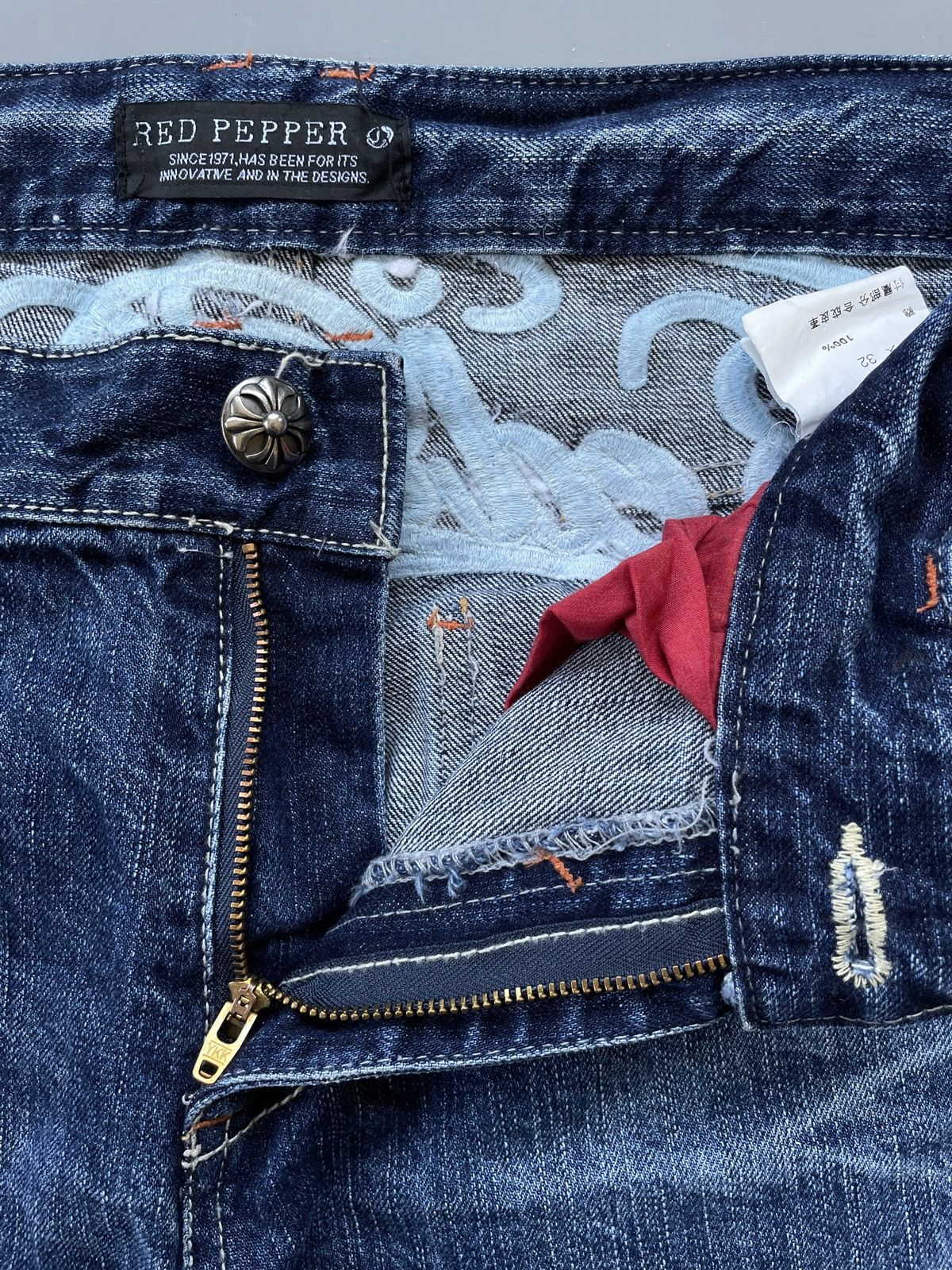 Other Red Pepper Embroidery Jeans (P118) Size US 32 / EU 48 - 7 Thumbnail