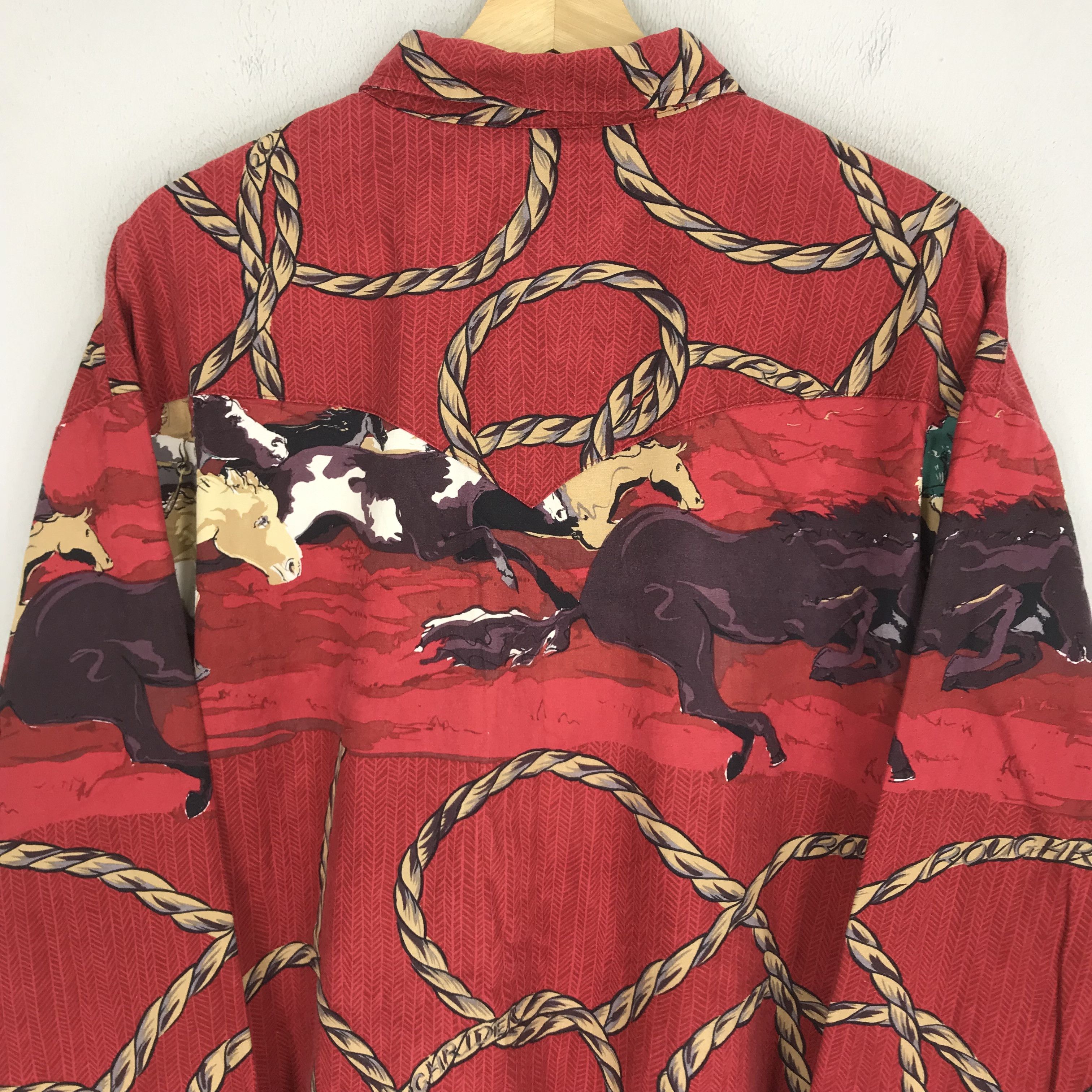 Vintage Vintage 90s Roughrider American Cowboys Flannel Shirt Oxford Size US XL / EU 56 / 4 - 4 Thumbnail
