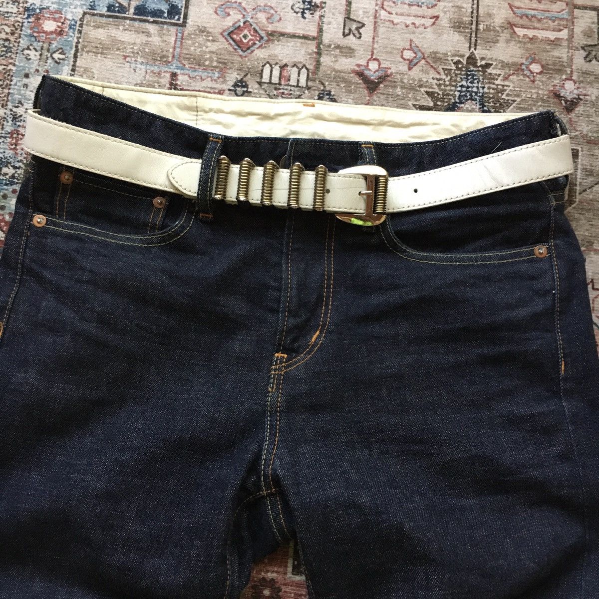 If Six Was Nine × Japanese Brand × Le Grande Bleu (L.G.B.) White Stem punk belt Size ONE SIZE - 1 Thumbnail