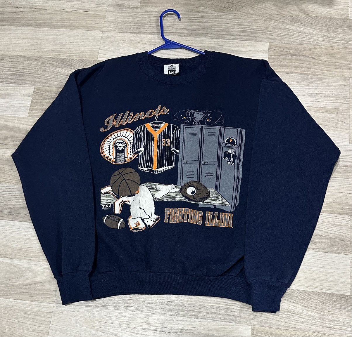Lee × Vintage Vintage Illinois (Fighting Illini) Sweater Size US XL / EU 56 / 4 - 1 Thumbnail