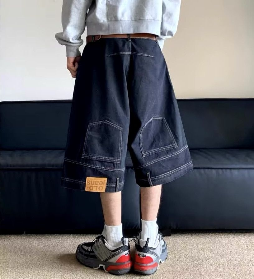 Jean Retro Waist Reversed Washed Shorts Jean Size US 34 / EU 50 - 3 Thumbnail